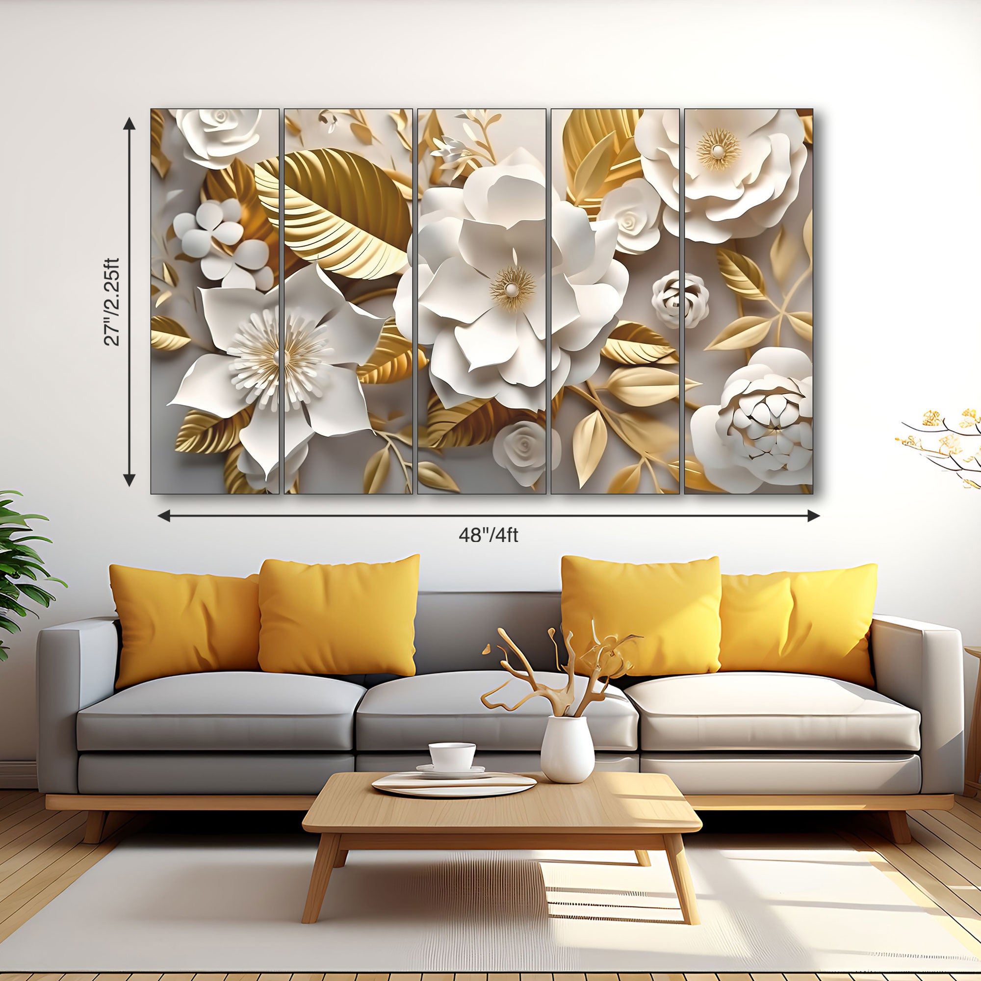 Flowers Painting with frame Big Size Wall Art for living room,Bedroom,Drawing room,Hotels