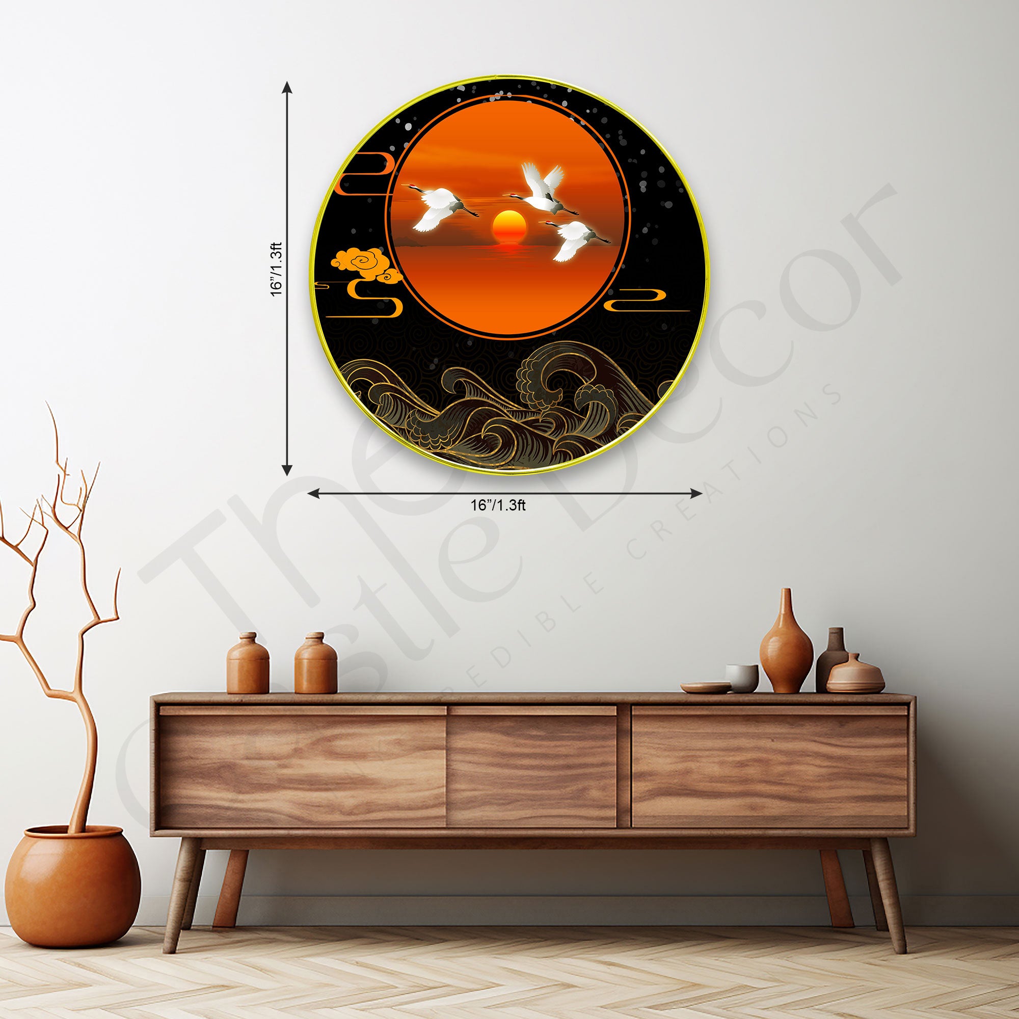Birds Sparkle Wooden Wall Plate for Home Decoration Art-21