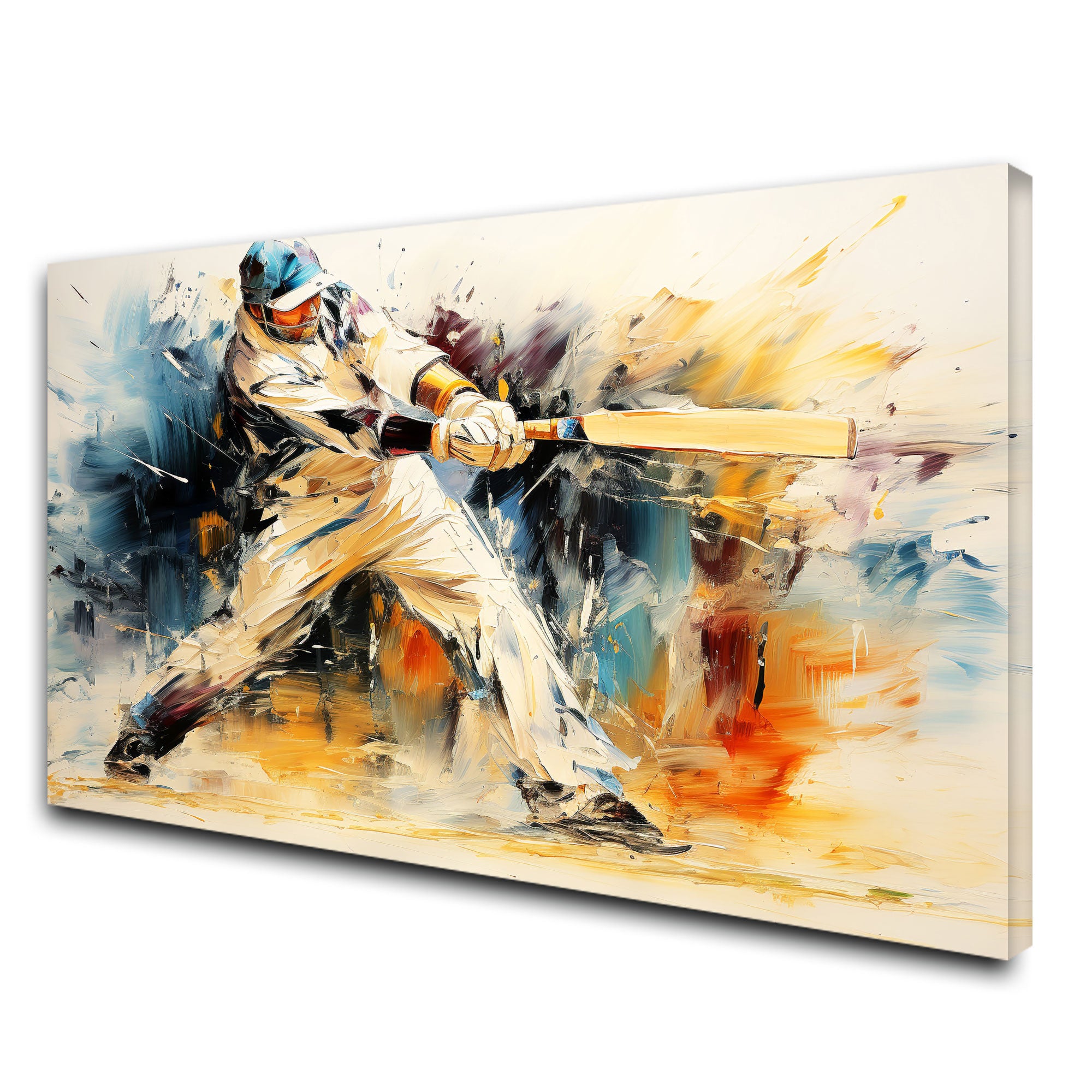 The Castle Decor cricket shot canvas/Sparkle painting Big Size Wall Art for living room,Bedroom,Drawing room,Hotels-Wooden Framed-Digital Painting