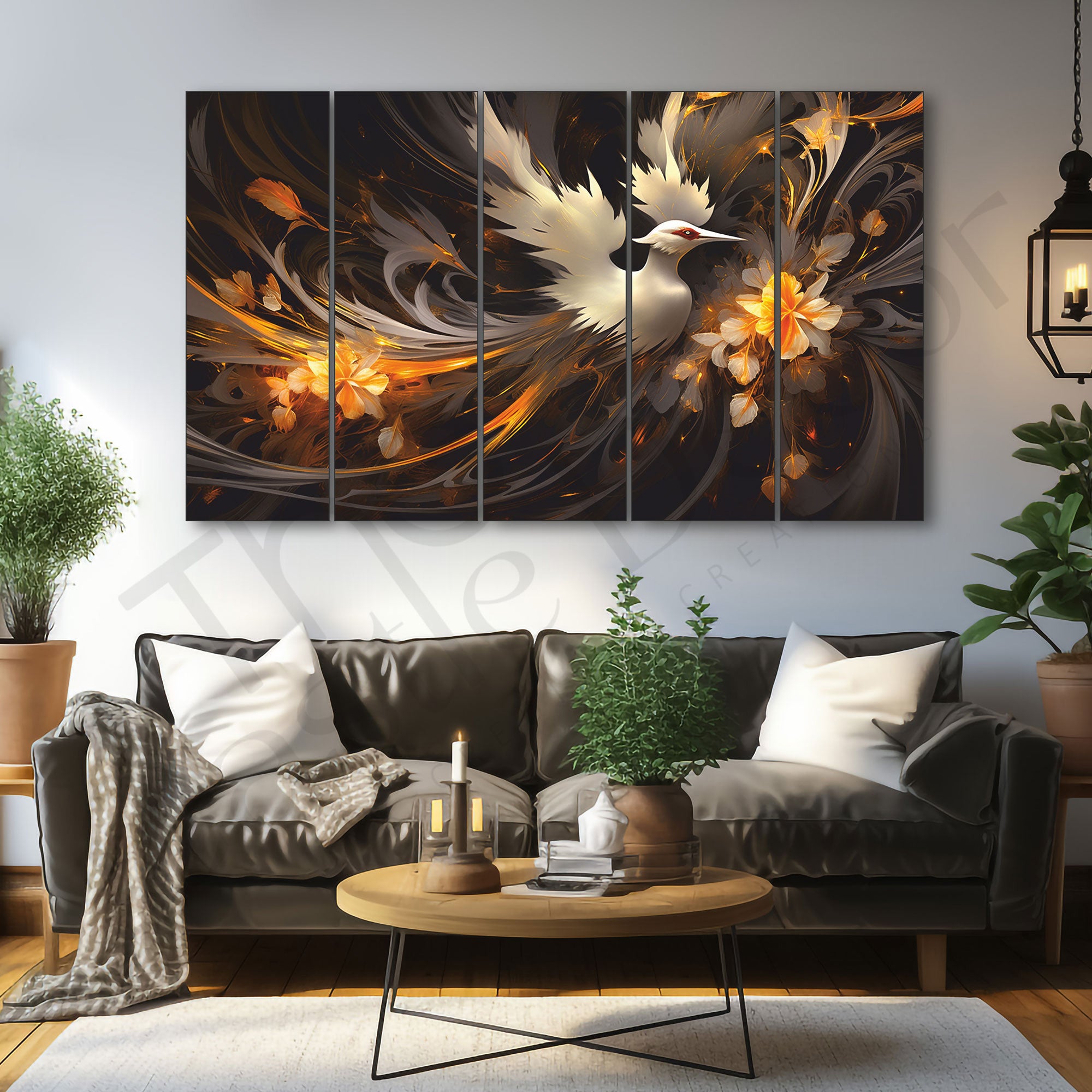 Abstract Painting with frame Big Size Wall Art for living room,Bedroom,Drawing room,Hotels 27x48"