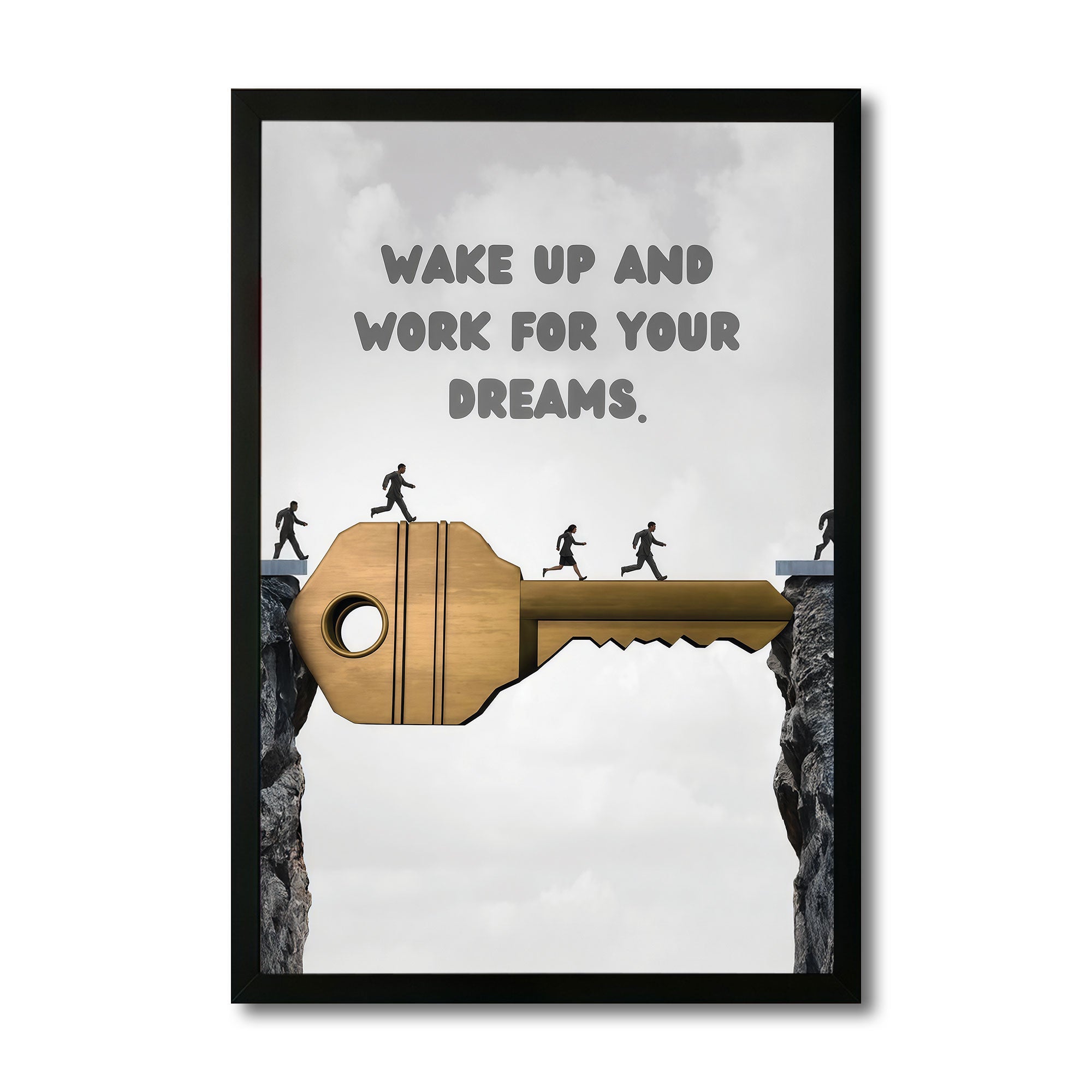 The Castle Decor Wake Up And Work For Your Dreams Wall Art Frame | Inspirational Success Quote Poster for Office & Study Decor