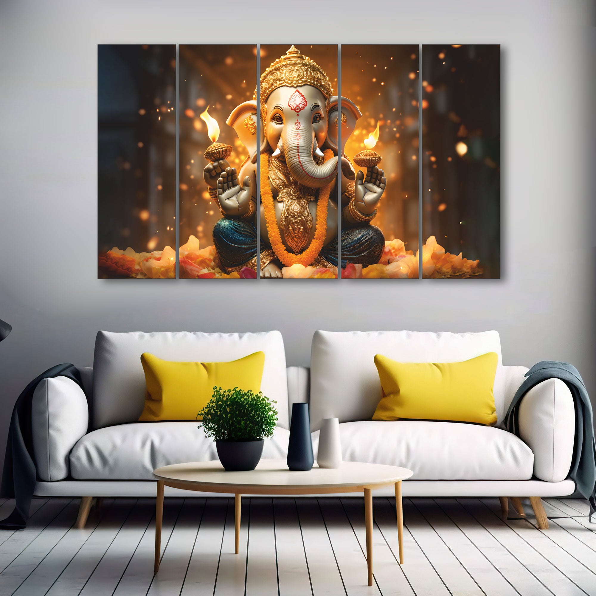 Ganesha Painting with frame Big Size Wall Art for living room,Bedroom,Drawing room,Hotels
