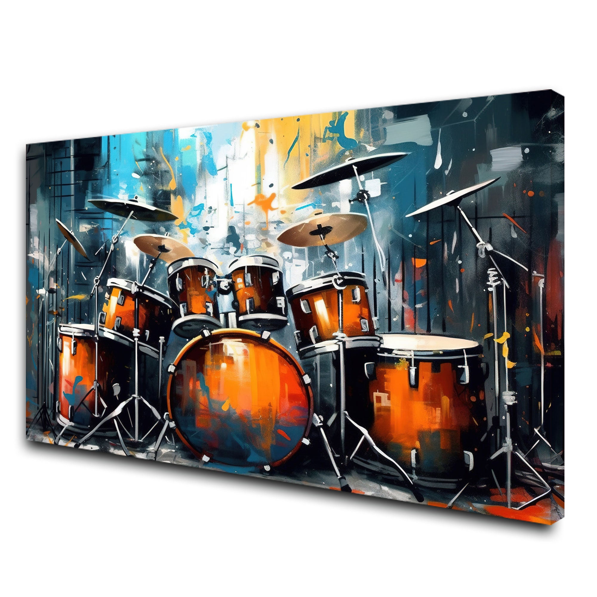 Drumset Canvas painting with frame Big Size Wall Art for living room,Bedroom,Drawing room,Hotels