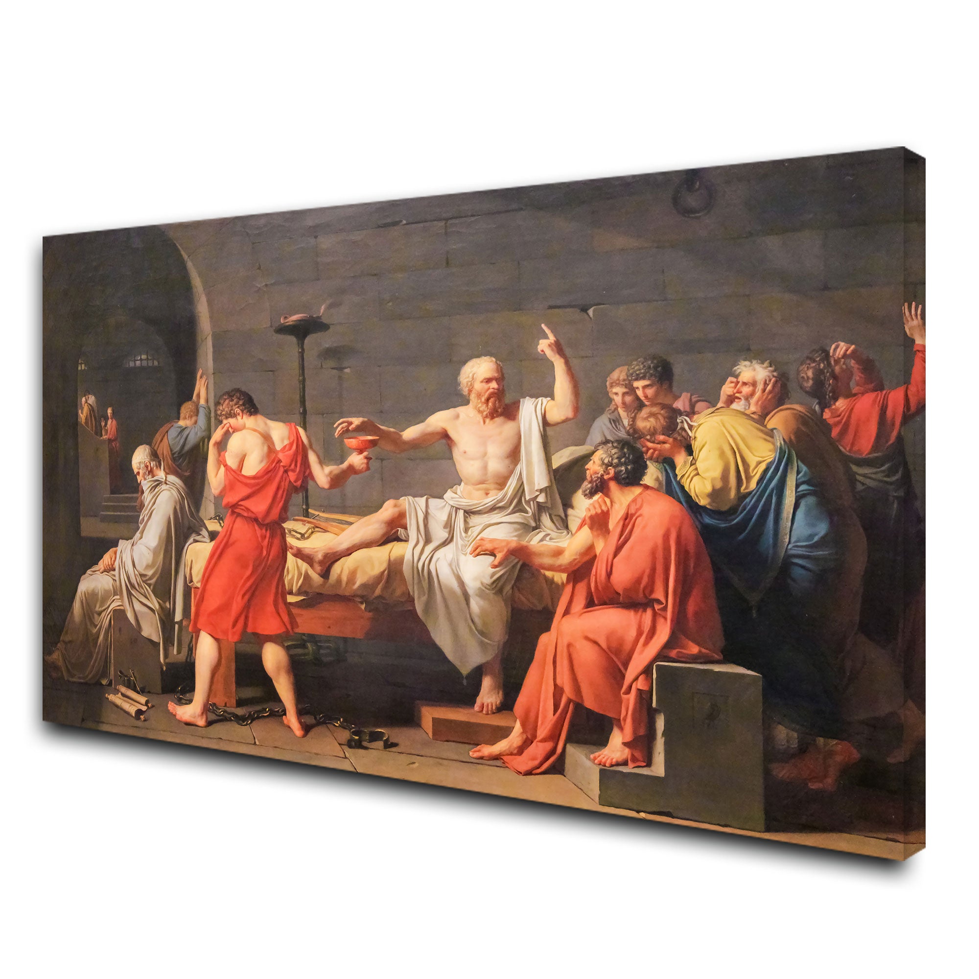 Death of socrates Canvas painting with frame Big Size Wall Art for living room,Bedroom,Drawing room,Hotels
