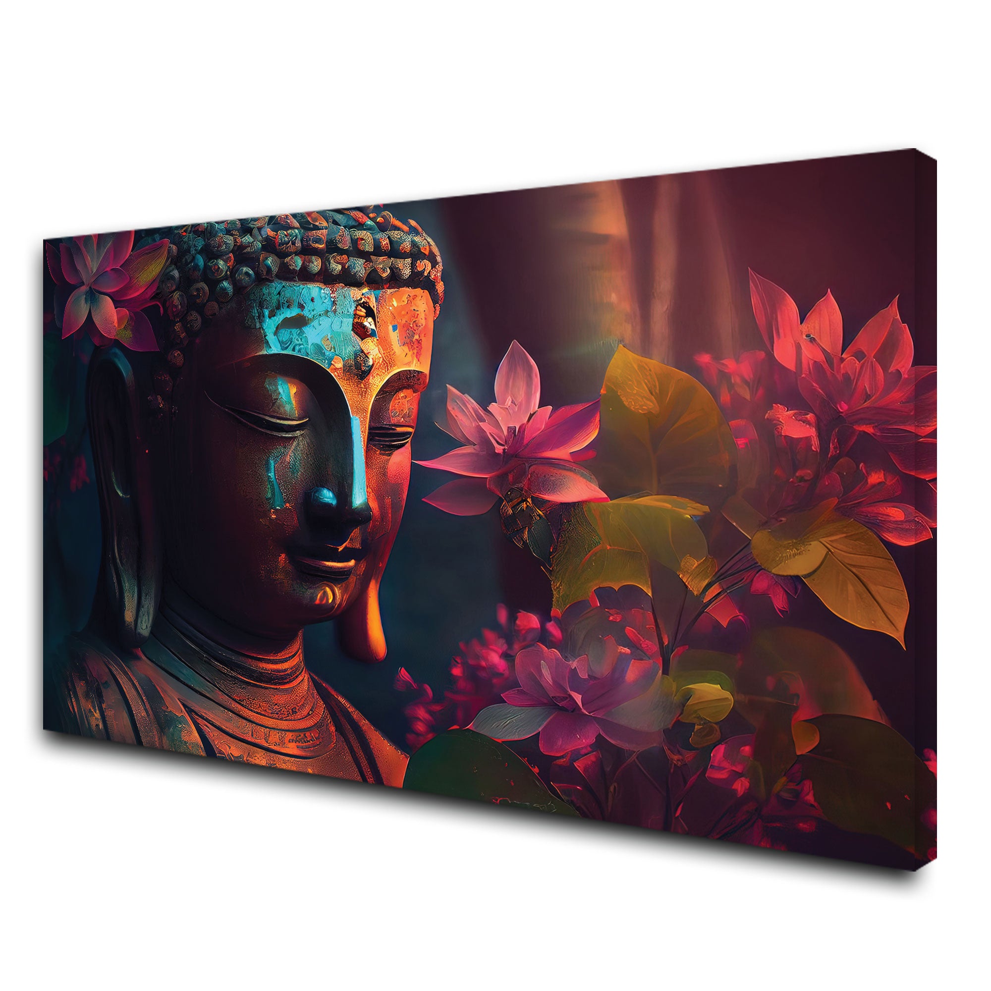Budha art Canvas painting with frame Big Size Wall Art for living room,Bedroom,Drawing room,Hotels