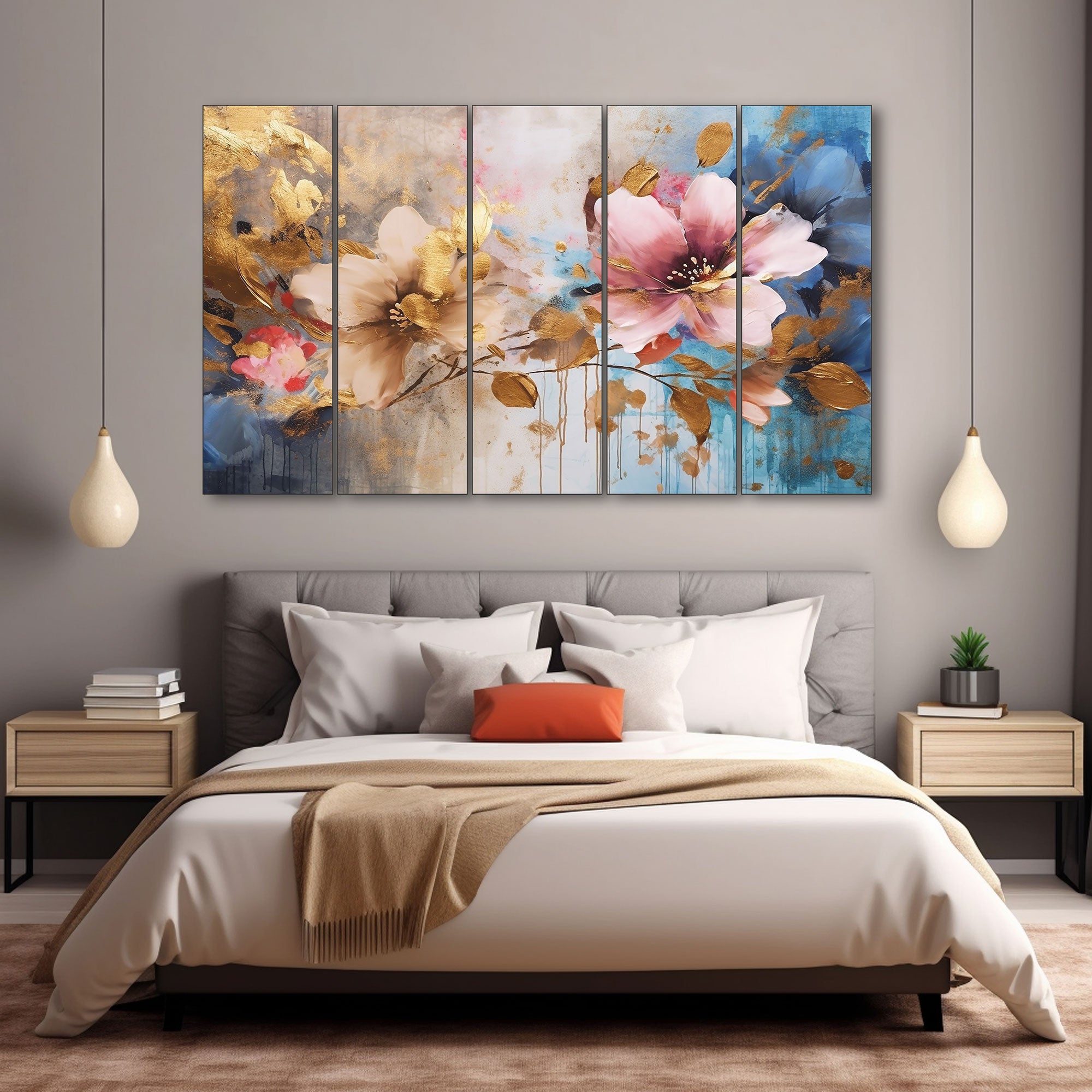 Flowers Painting with frame Big Size Wall Art for living room,Bedroom,Drawing room,Hotels