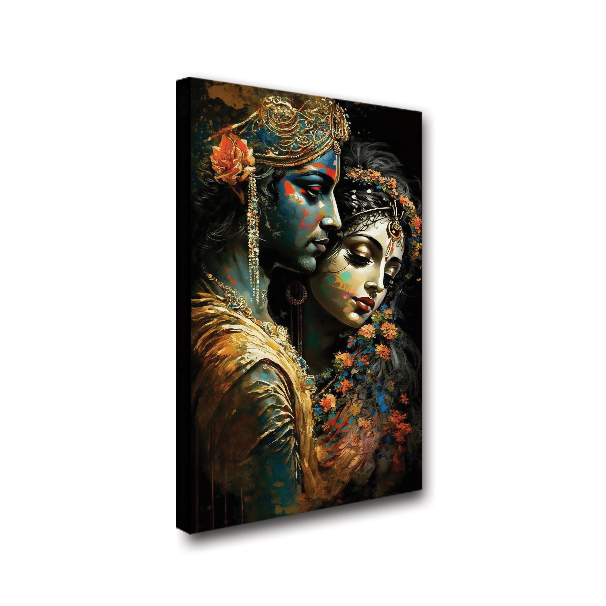 Radha krishan love Canvas painting with frame Big Size Wall Art for living room,Bedroom,Drawing room,Hotels
