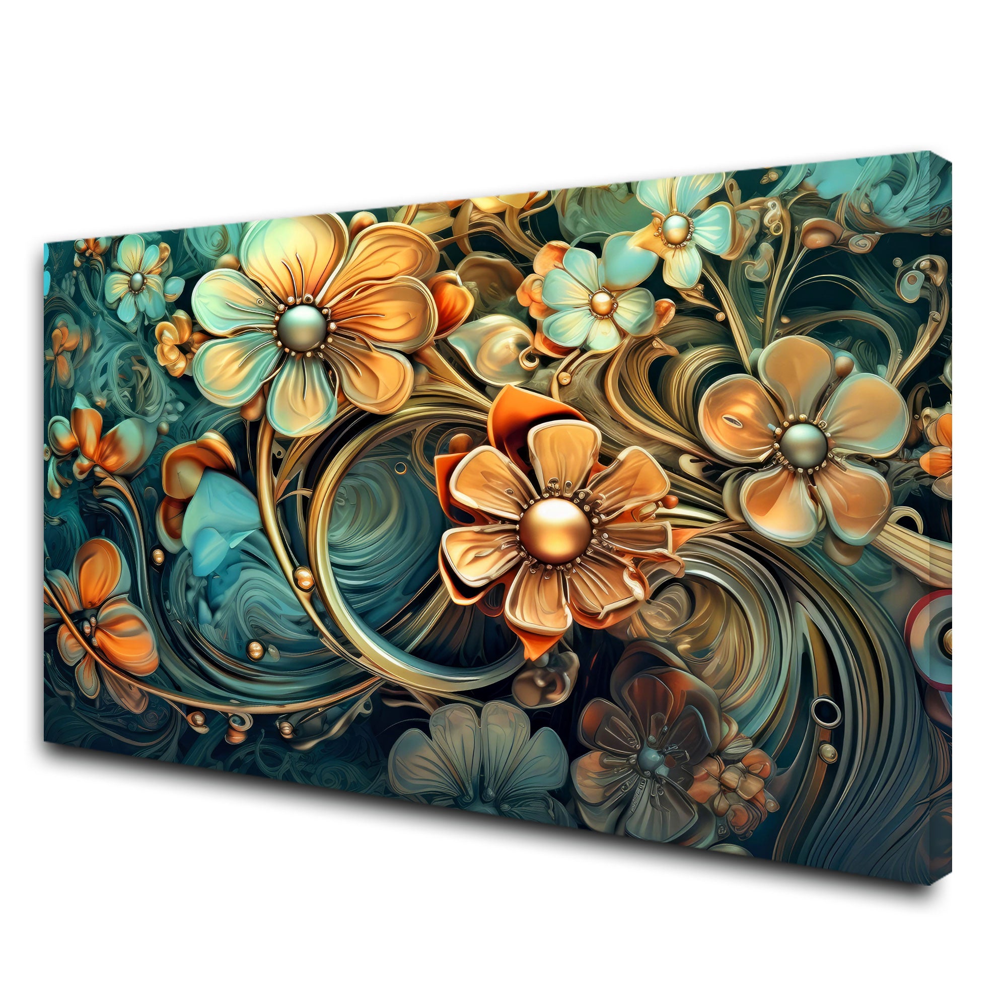 Multi colour flower Canvas painting with frame Big Size Wall Art for living room,Bedroom,Drawing room,Hotels
