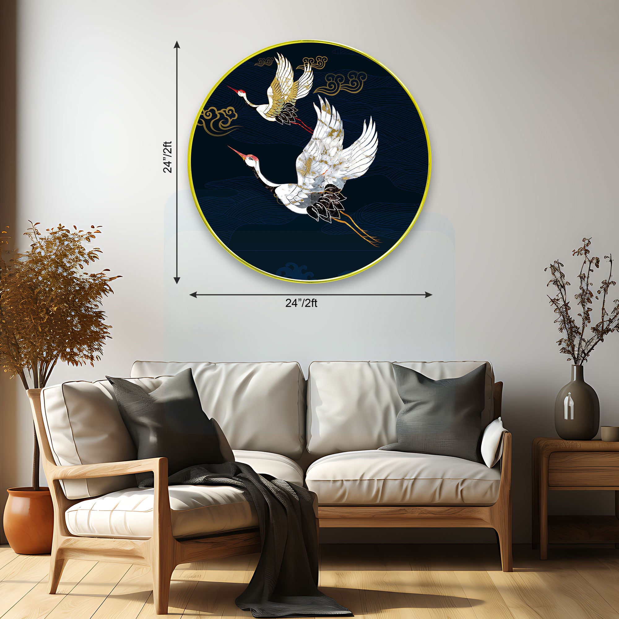 Birds Sparkle Wooden Wall Plate for Home Decoration Art-25