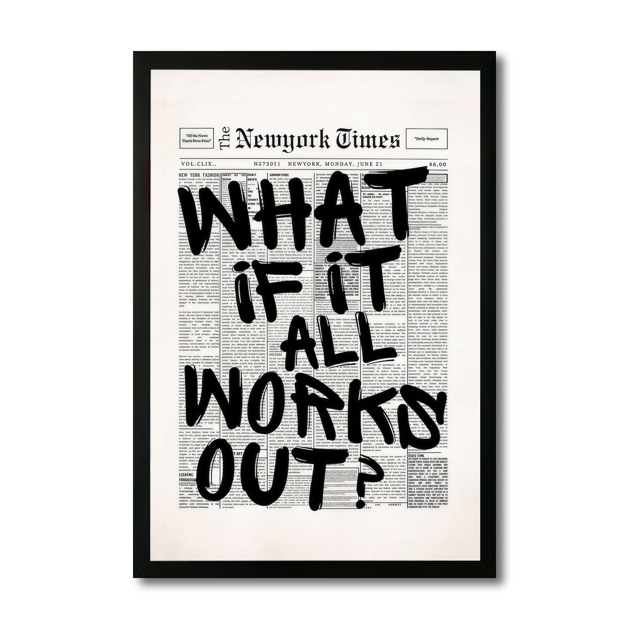 The Castle Decor What If It All Works Out Wall Art | Motivational Quote Frame for Office & Home Decor