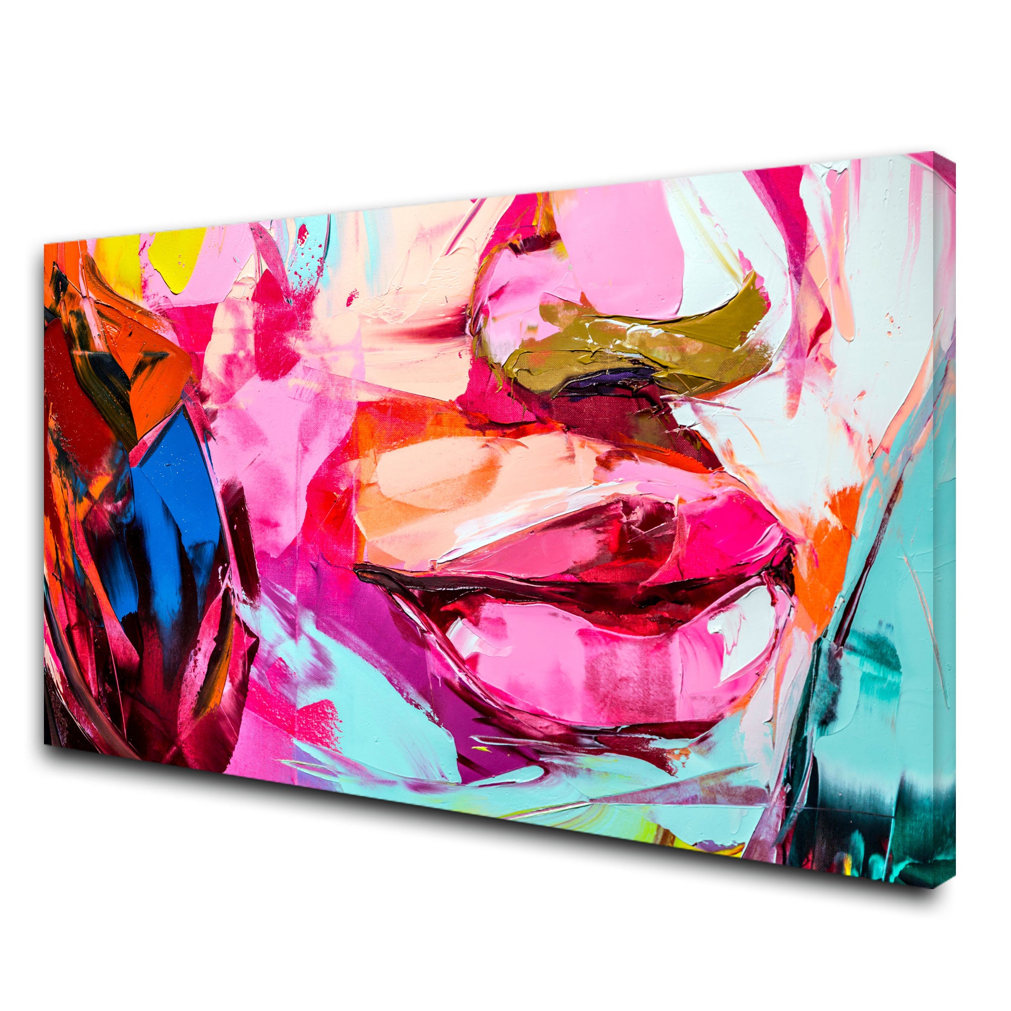 Women faceAbstract Canvas painting with frame Big Size Wall Art for living room,Bedroom,Drawing room,Hotels