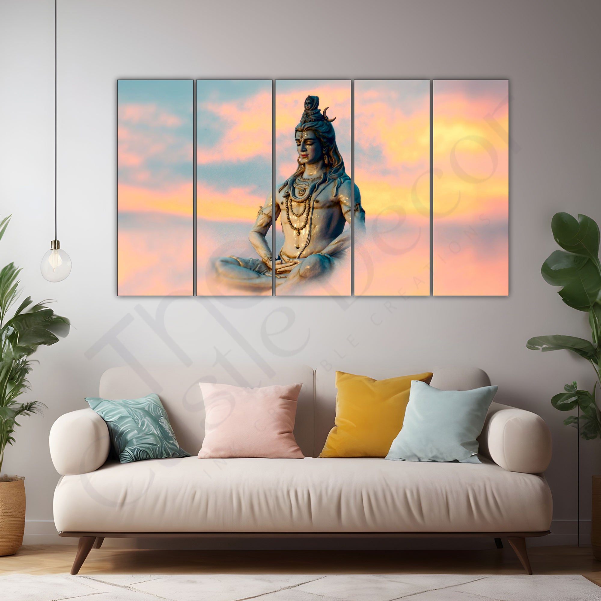 Lord Shiva Painting with frame Big Size Wall Art for living room,Bedroom,Drawing room,Hotels