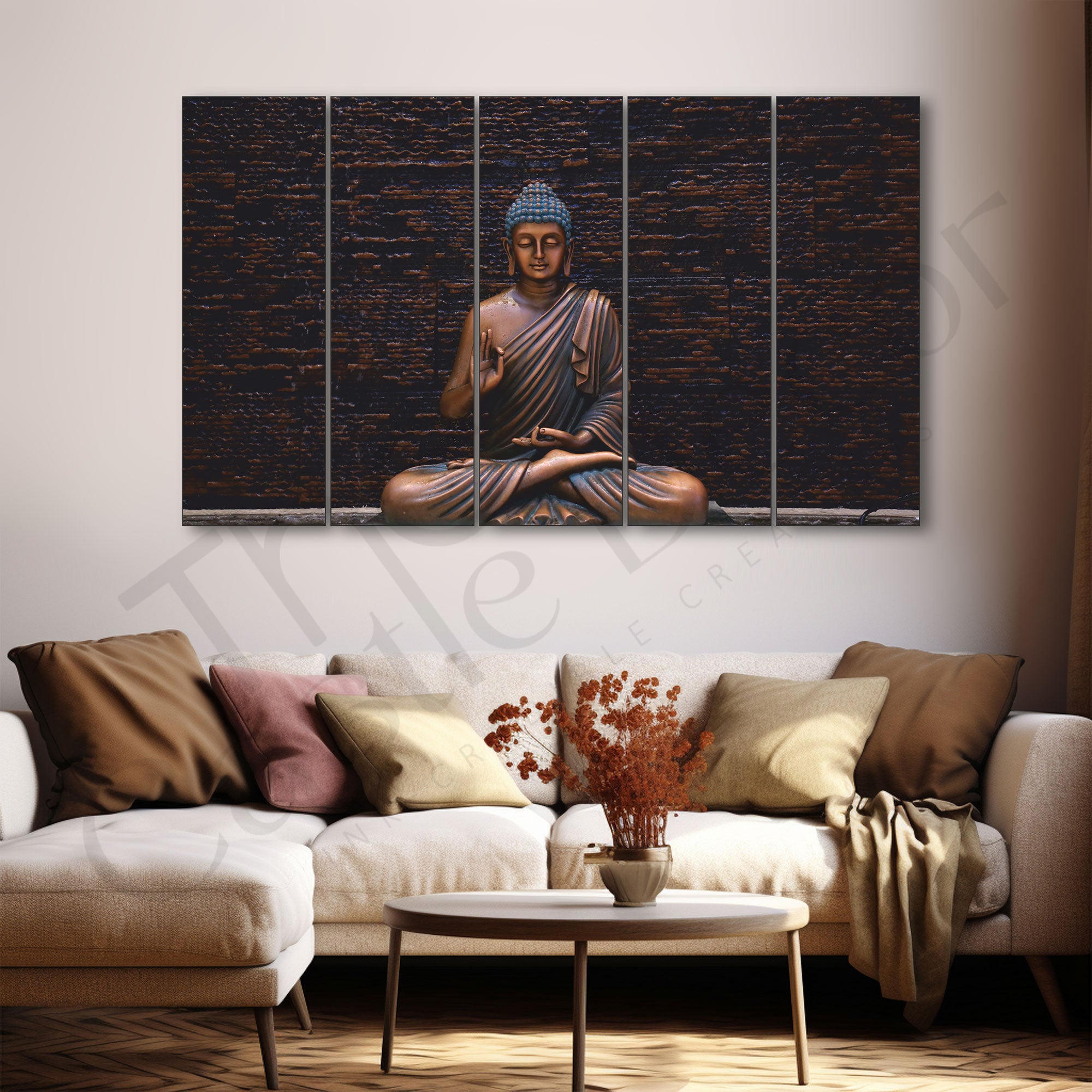 Lord Budha Painting with frame Big Size Wall Art for living room,Bedroom,Drawing room,Hotels
