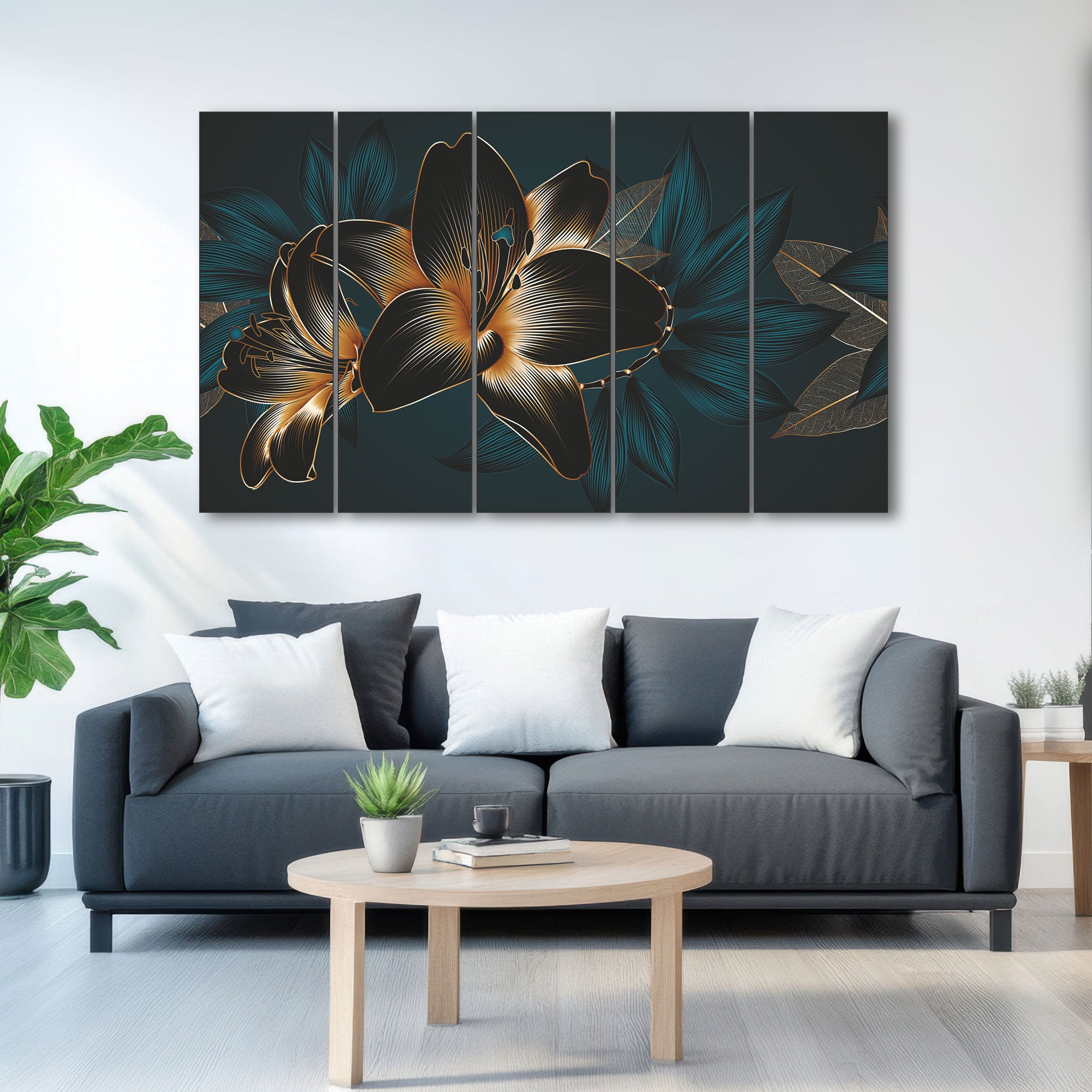 Flowers Painting with frame Big Size Wall Art for living room,Bedroom,Drawing room,Hotels