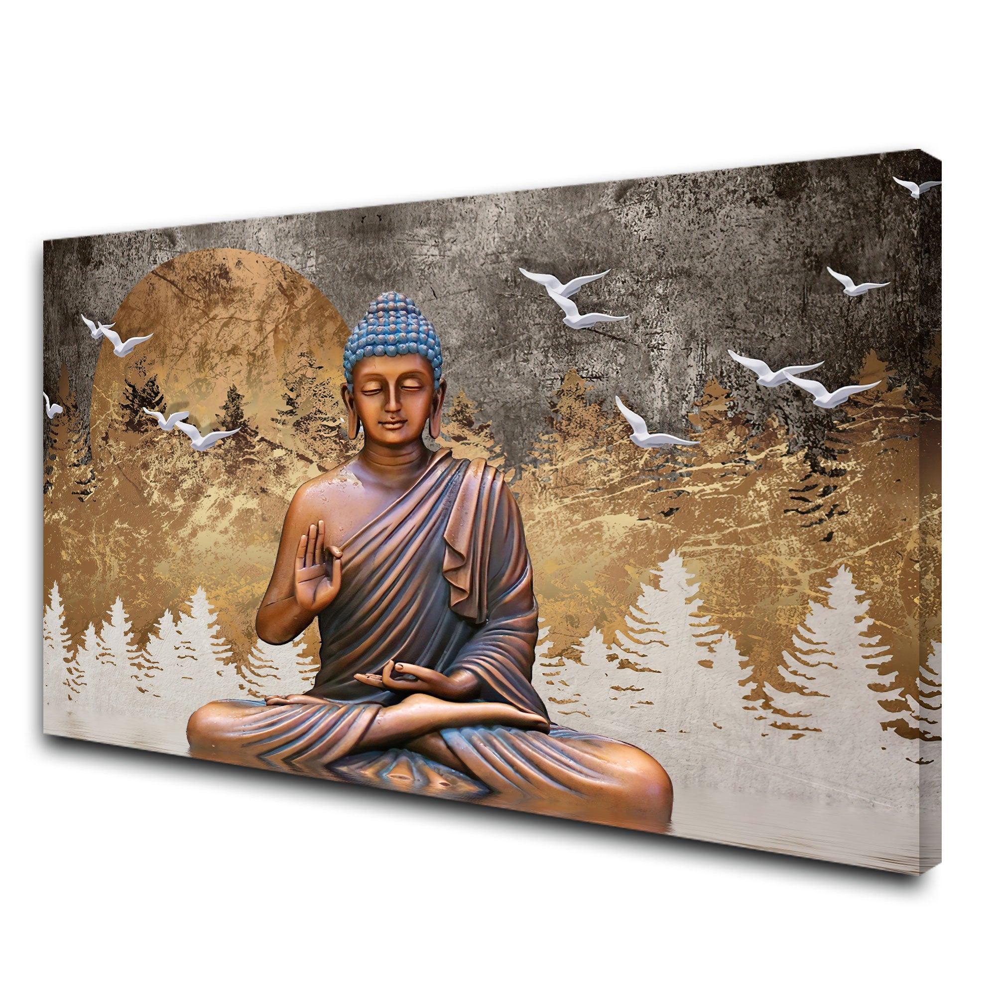 Modern budha art Canvas painting with frame Big Size Wall Art for living room,Bedroom,Drawing room,Hotels