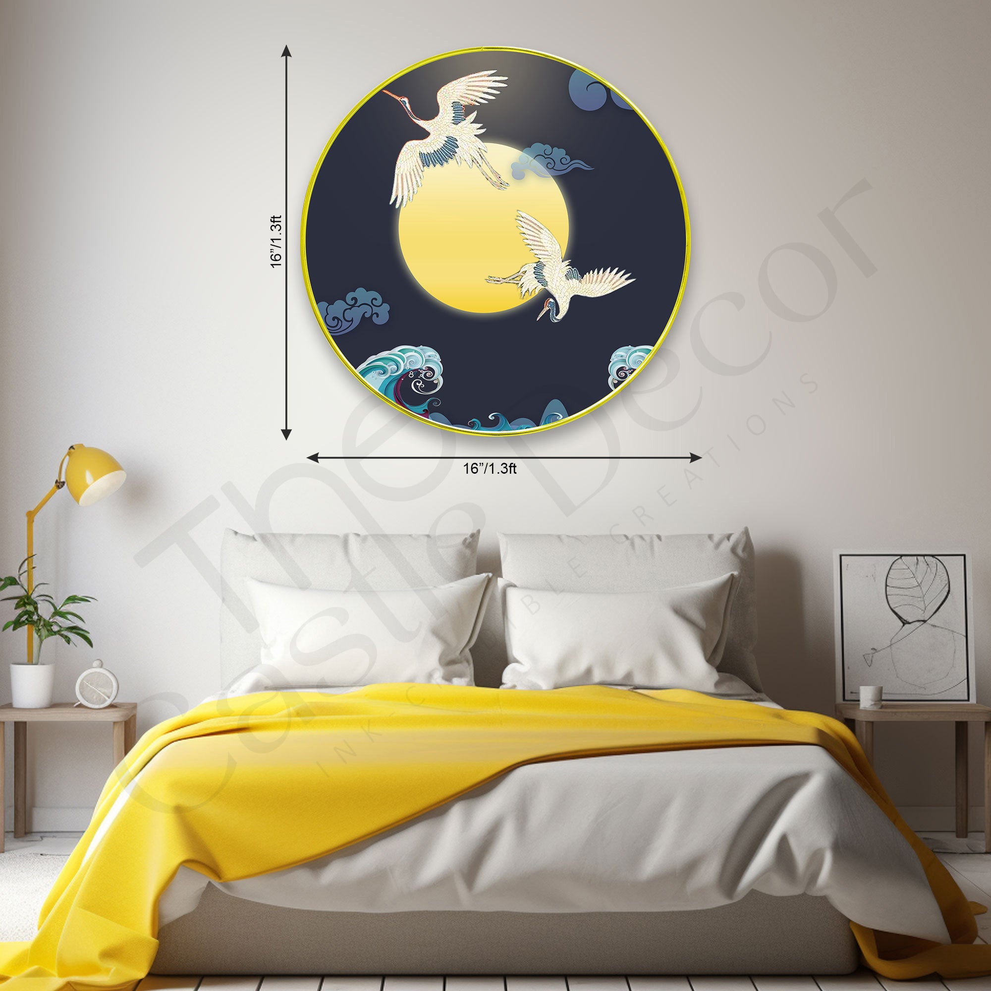 Birds Sparkle Wooden Wall Plate for Home Decoration Art-27