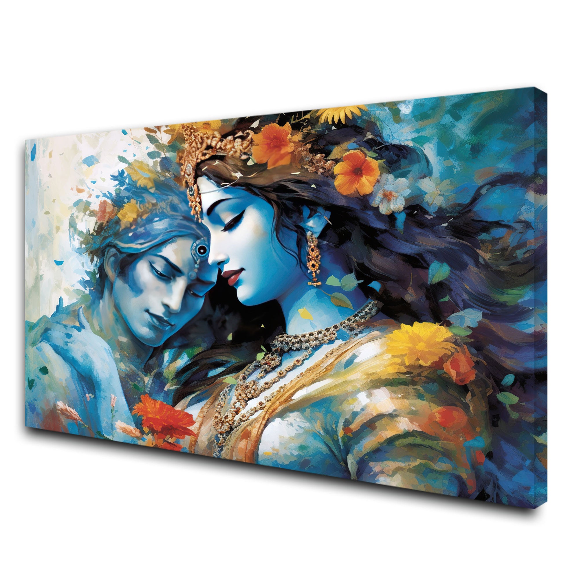 Radha krishan Canvas painting with frame Big Size Wall Art for living room,Bedroom,Drawing room,Hotels