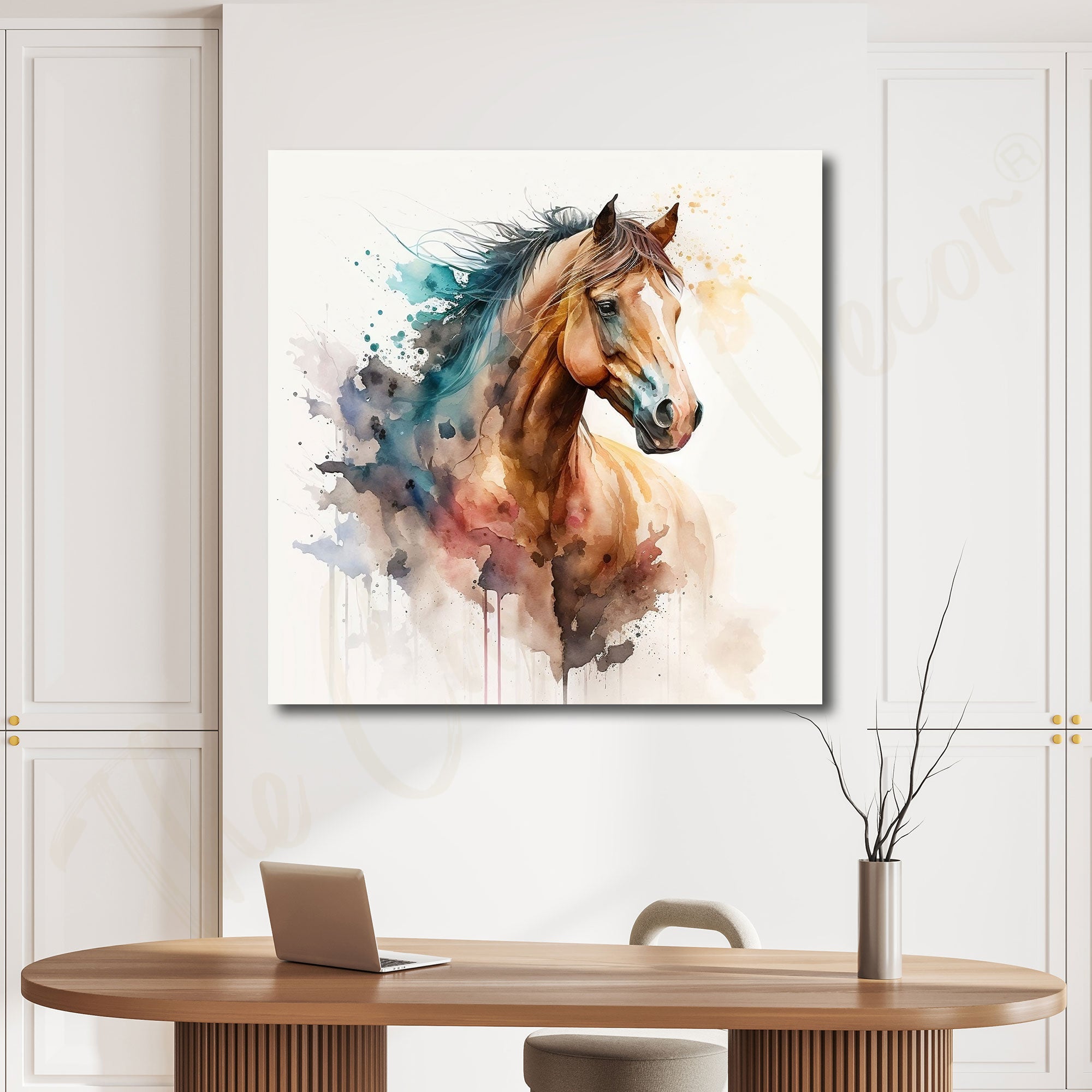 Rainbow Modern horse with frame Big Size Wall Art for living room,Bedroom,Drawing room,Hotels