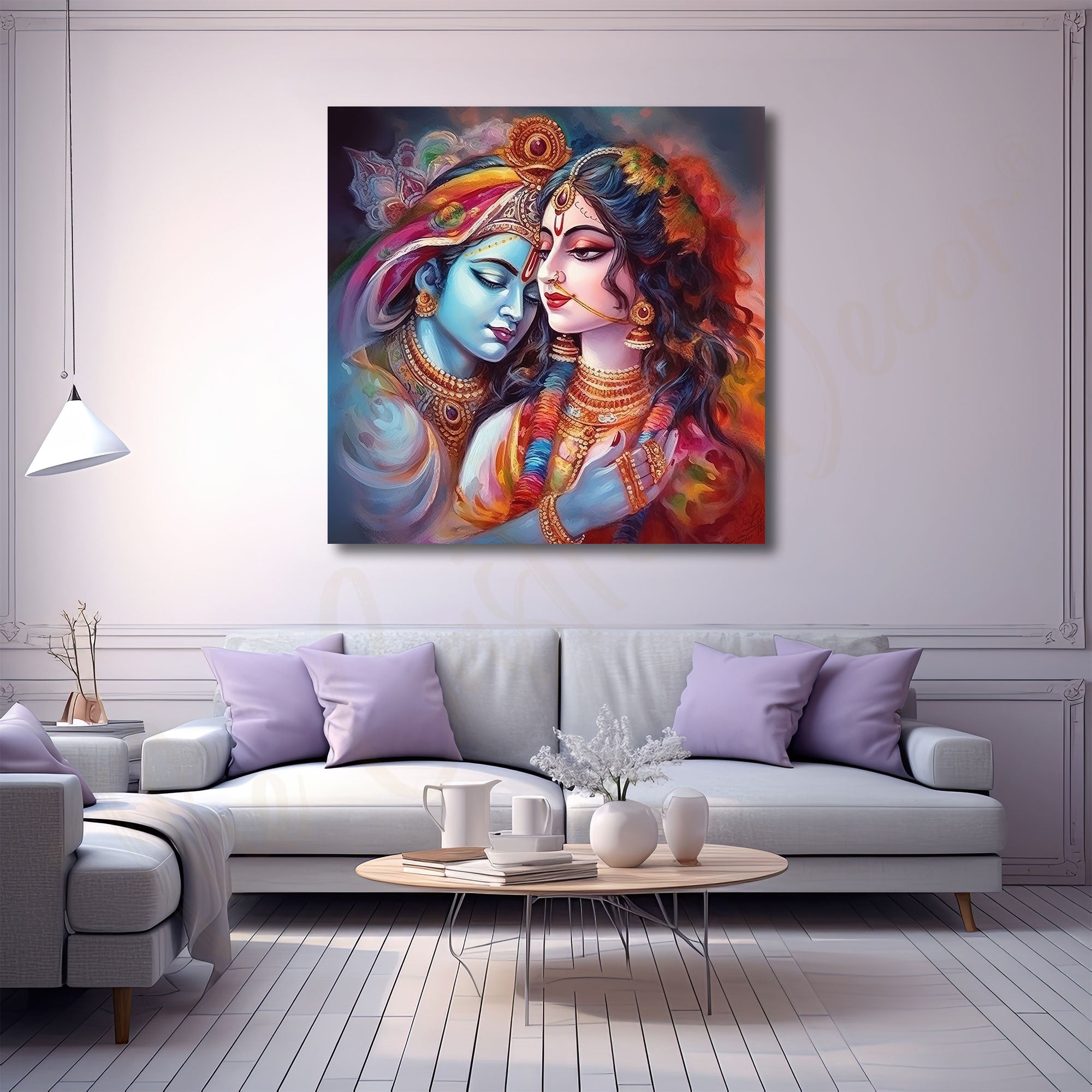 Radha krishan painting with frame Big Size Wall Art for living room,Bedroom,Drawing room,Hotels