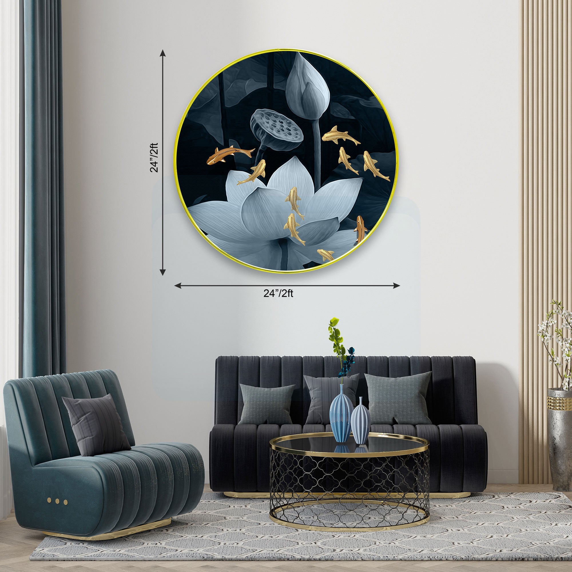 Fishes Sparkle Wooden Wall Plate for Home Decoration Art-10