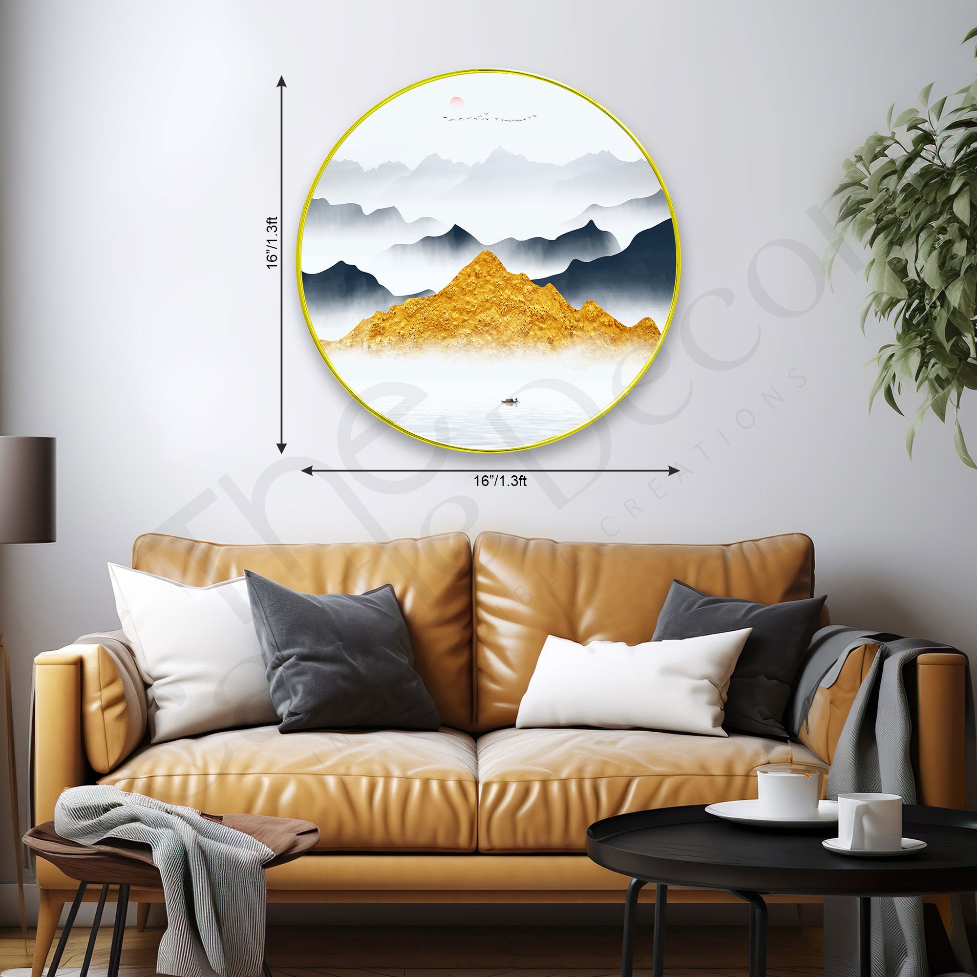 Nature Sparkle Wooden Wall Plate for Home Decoration Art-16