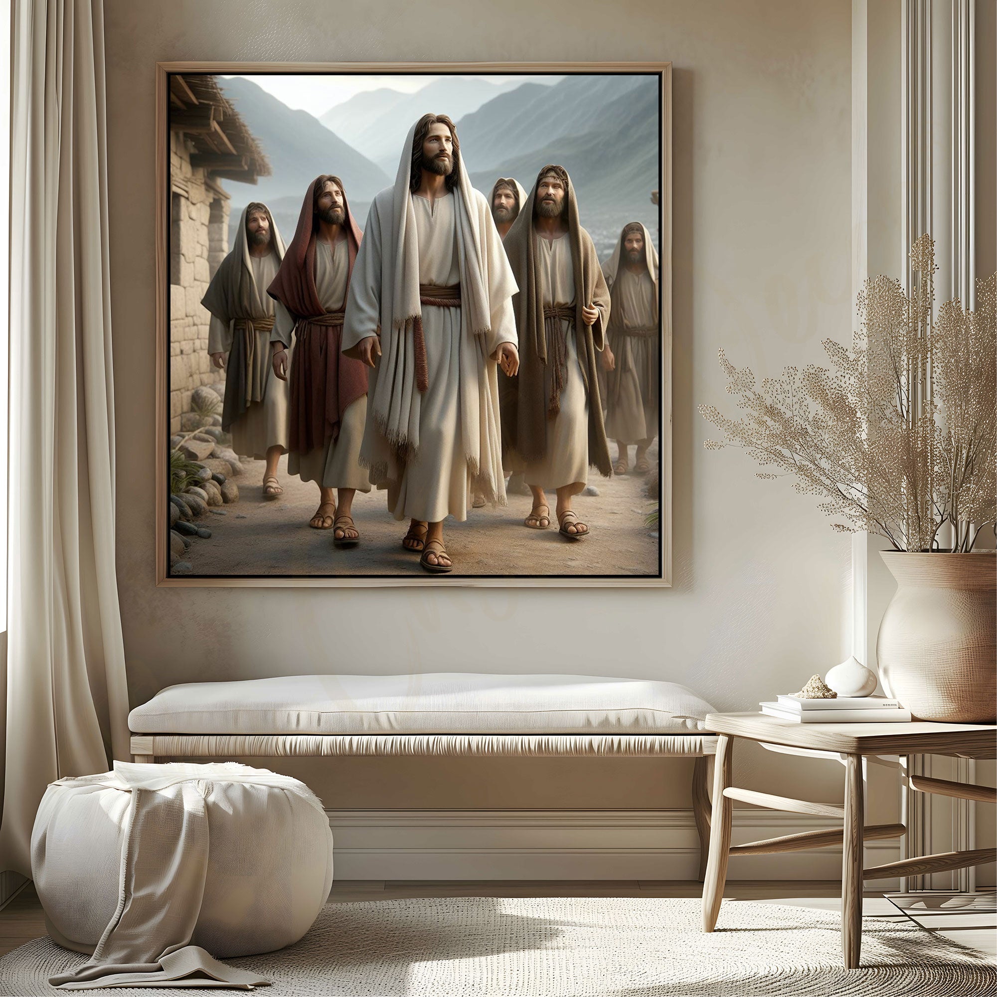 Jesus christ painting with frame Big Size Wall Art for living room,Bedroom,Drawing room,Hotels
