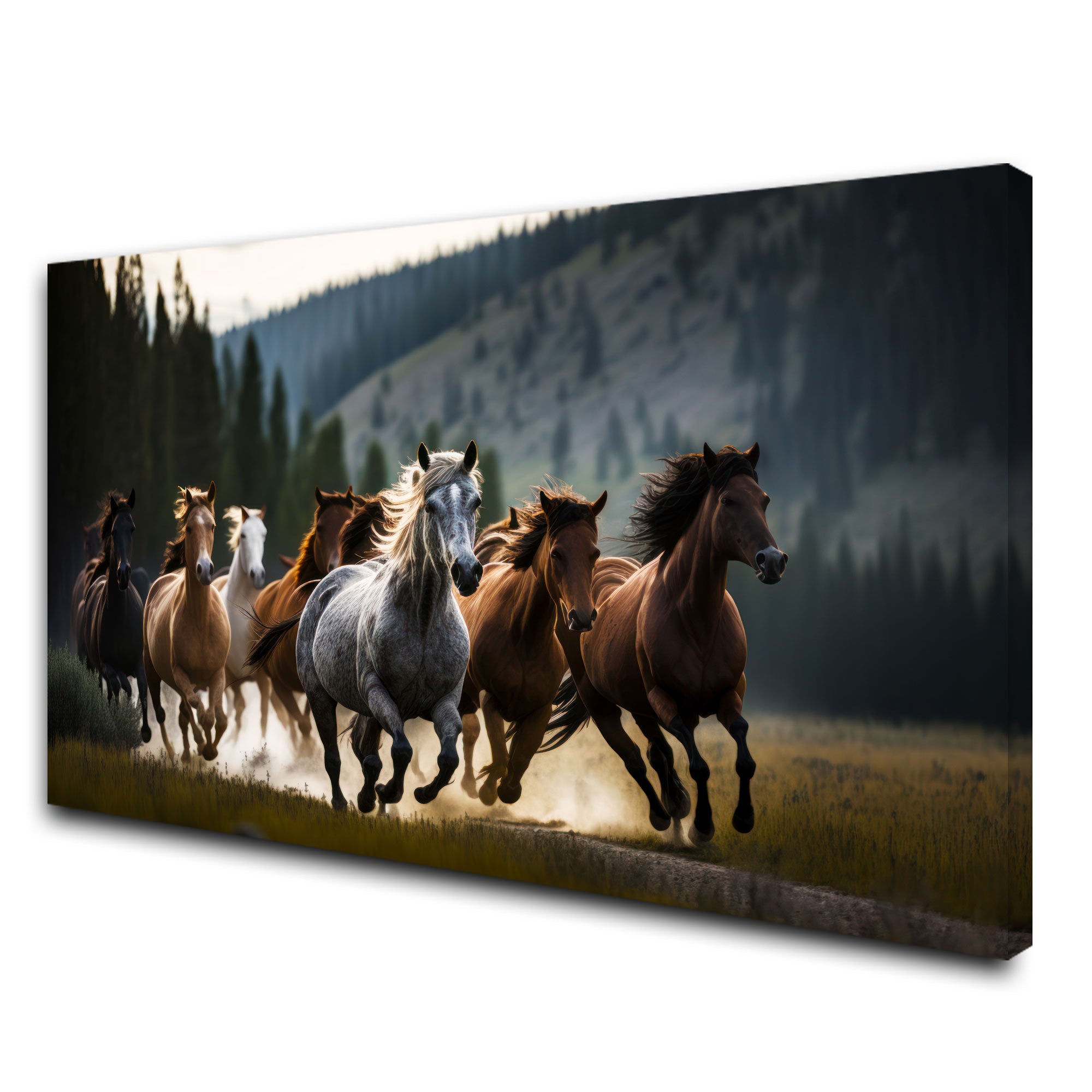 Vaastu running horses Canvas painting Big Size Wall Art for living room,Bedroom,Drawing room,Hotels