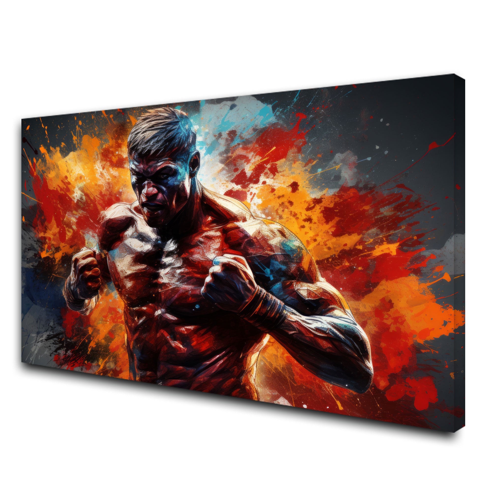 Boxer Abstract Canvas painting with frame Big Size Wall Art for living room,Bedroom,Drawing room,Hotels