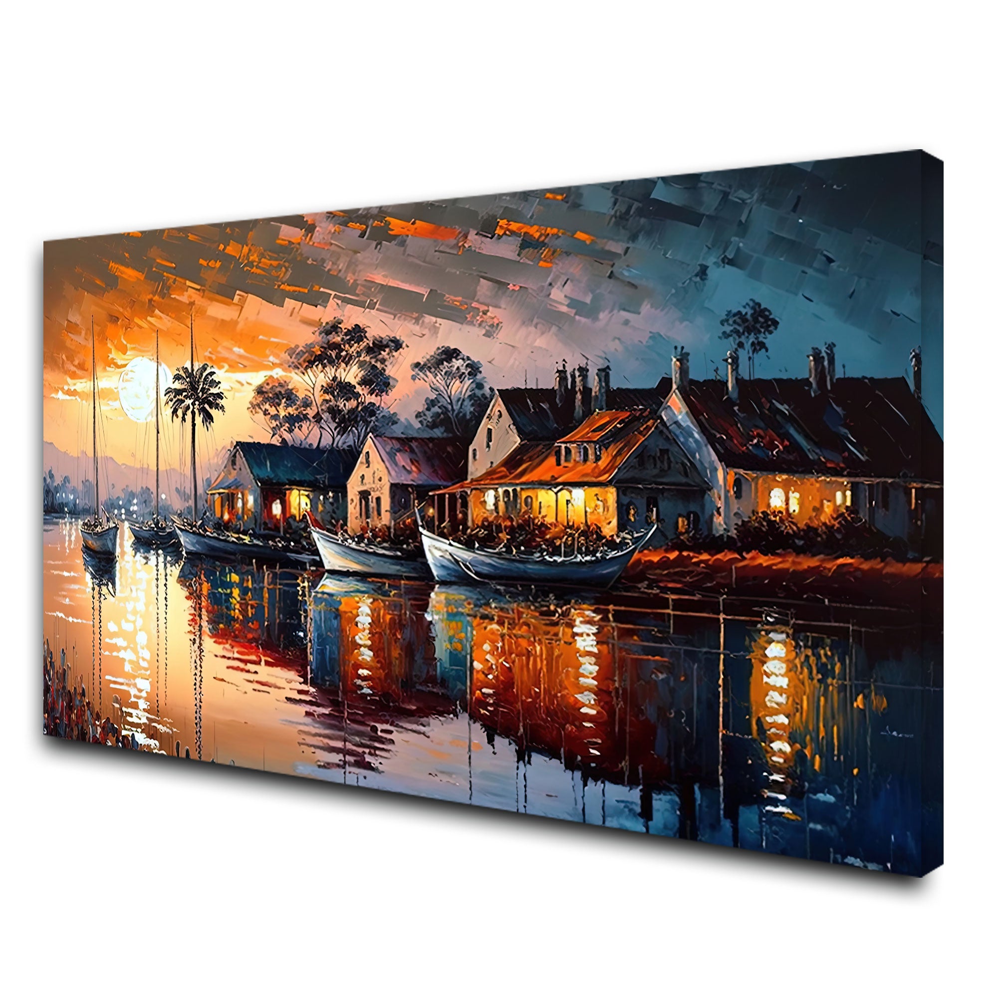 Cityscape Canvas painting with frame Big Size Wall Art for living room,Bedroom,Drawing room,Hotels
