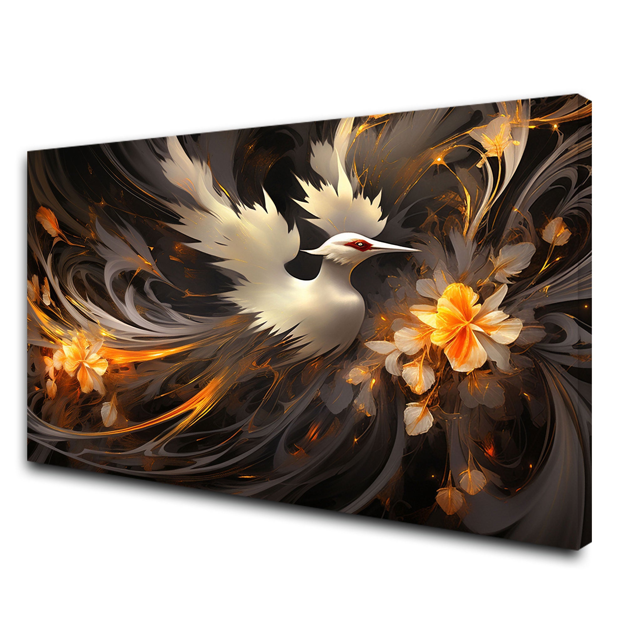 Golden bird Canvas painting with frame Big Size Wall Art for living room,Bedroom,Drawing room,Hotels