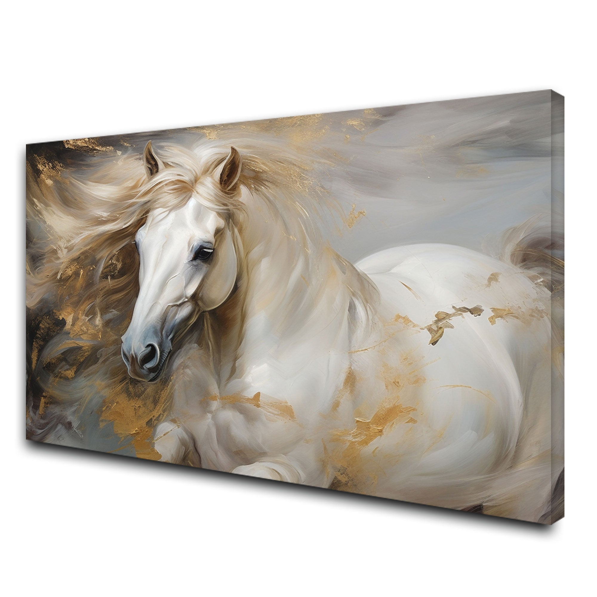 Modern horse Canvas painting with frame Big Size Wall Art for living room,Bedroom,Drawing room,Hotels
