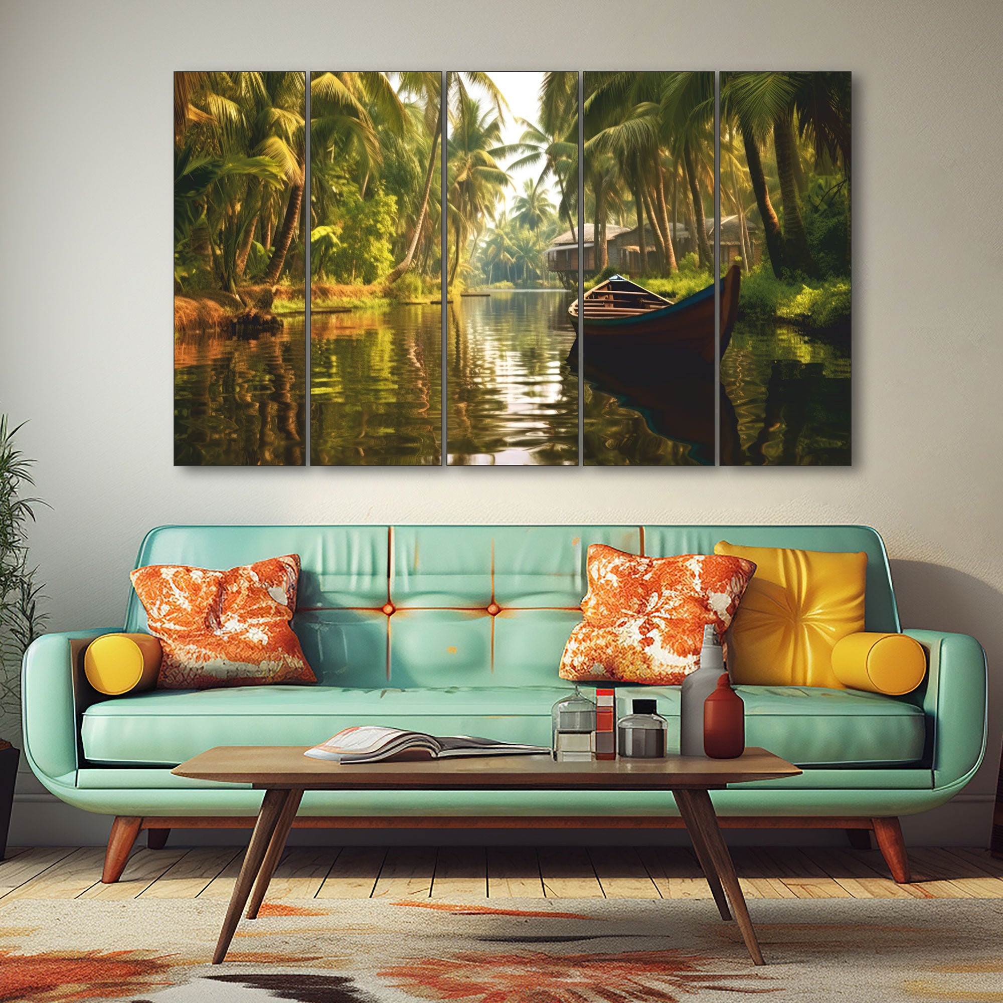 Kerala Painting with frame Big Size Wall Art for living room,Bedroom,Drawing room,Hotels