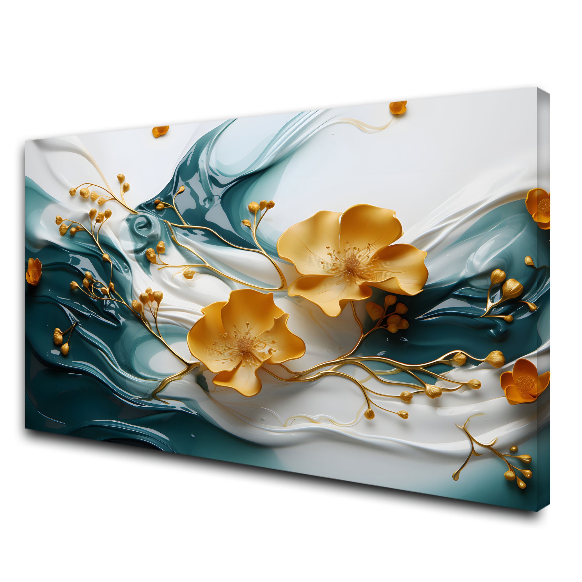 Flowers Abstract Canvas painting with frame Big Size Wall Art for living room,Bedroom,Drawing room,Hotels