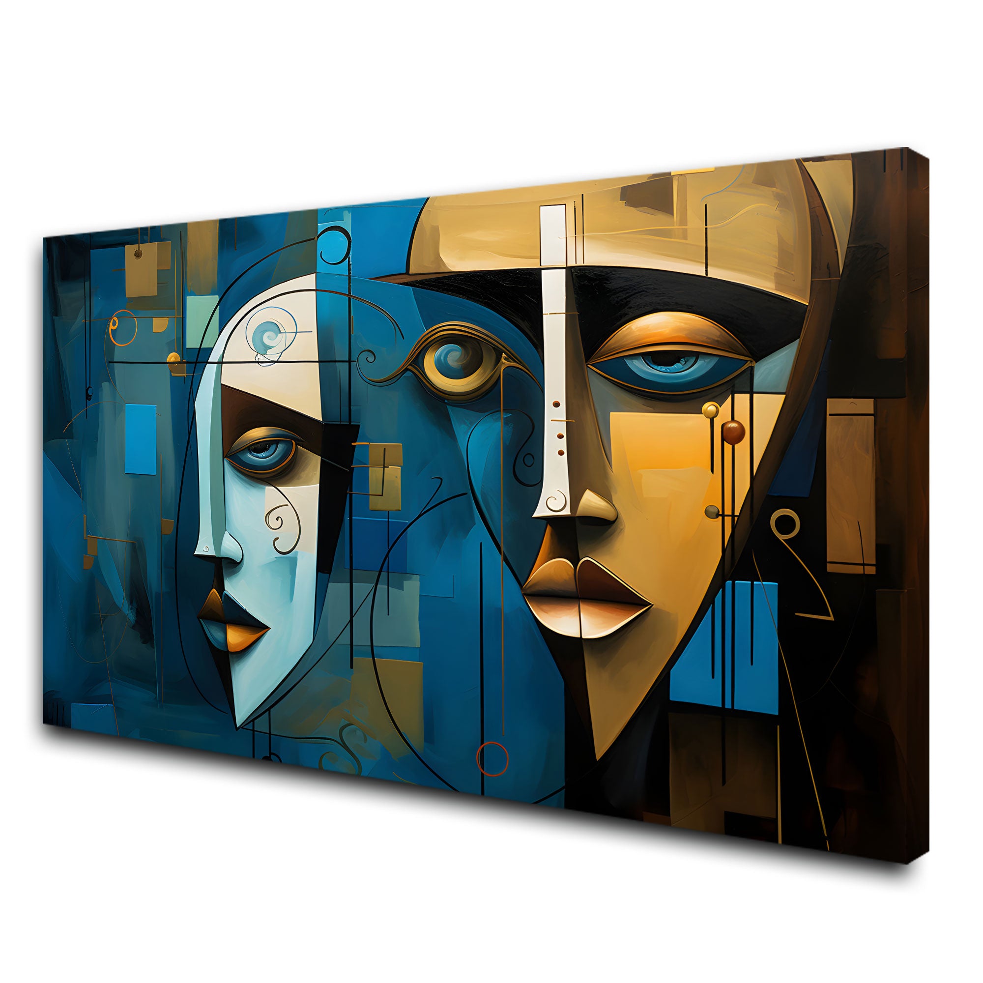 Modern Face Abstract Canvas painting with frame Big Size Wall Art for living room,Bedroom,Drawing room,Hotels