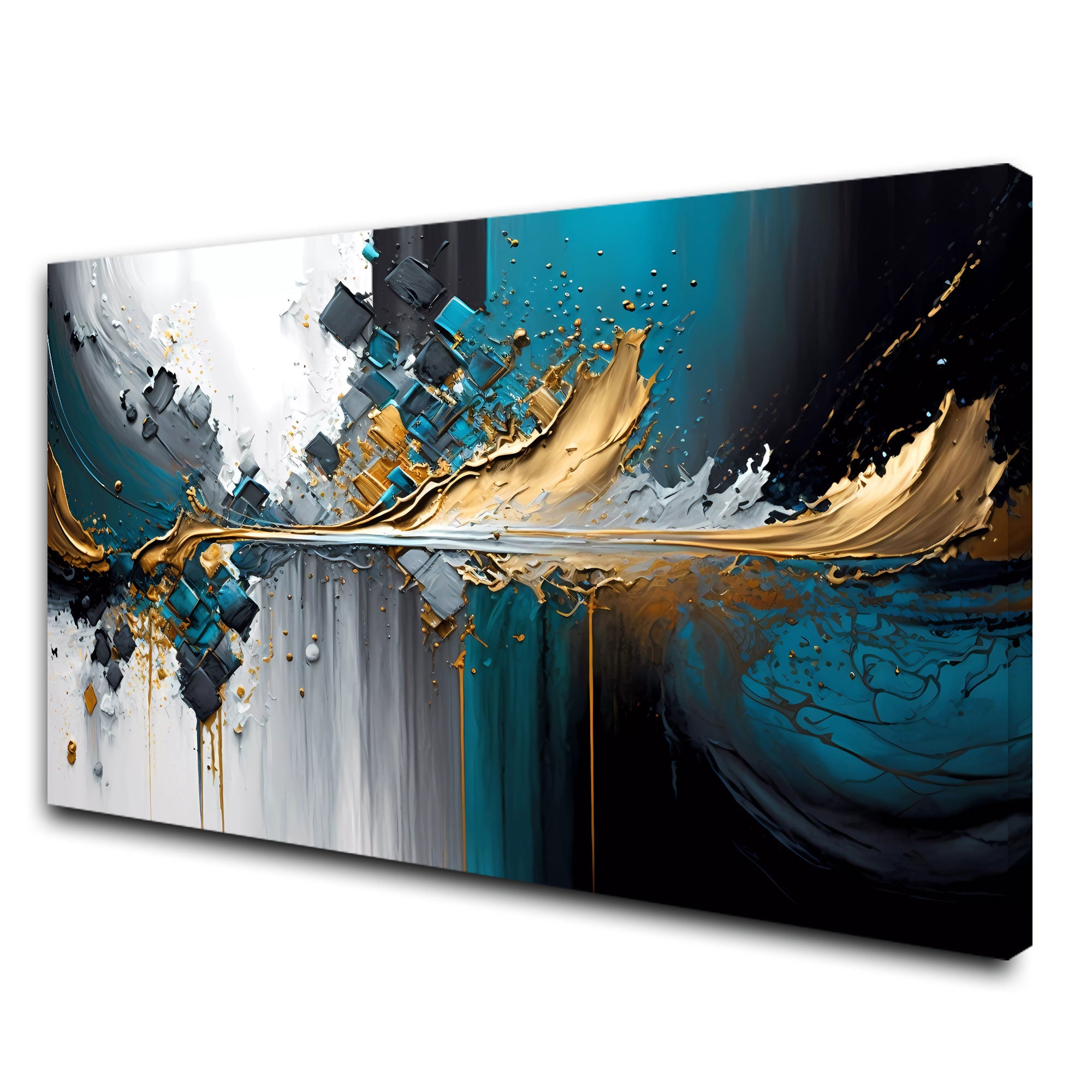 Splashes of bright paint Canvas painting with frame Big Size Wall Art for living room,Bedroom,Drawing room,Hotels