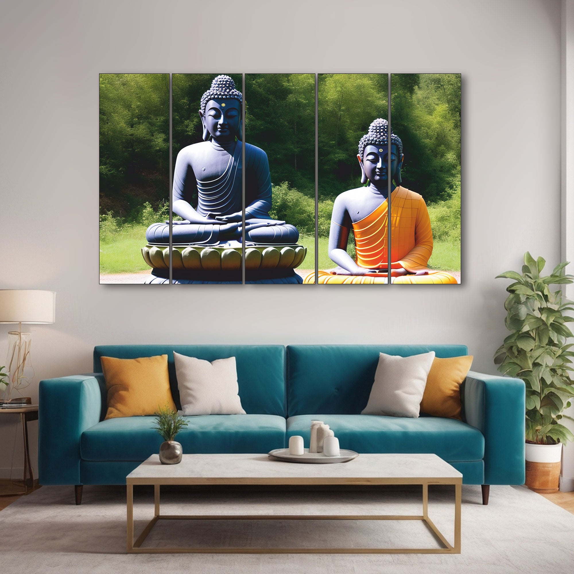 Lord Budha Painting with frame Big Size Wall Art for living room,Bedroom,Drawing room,Hotels