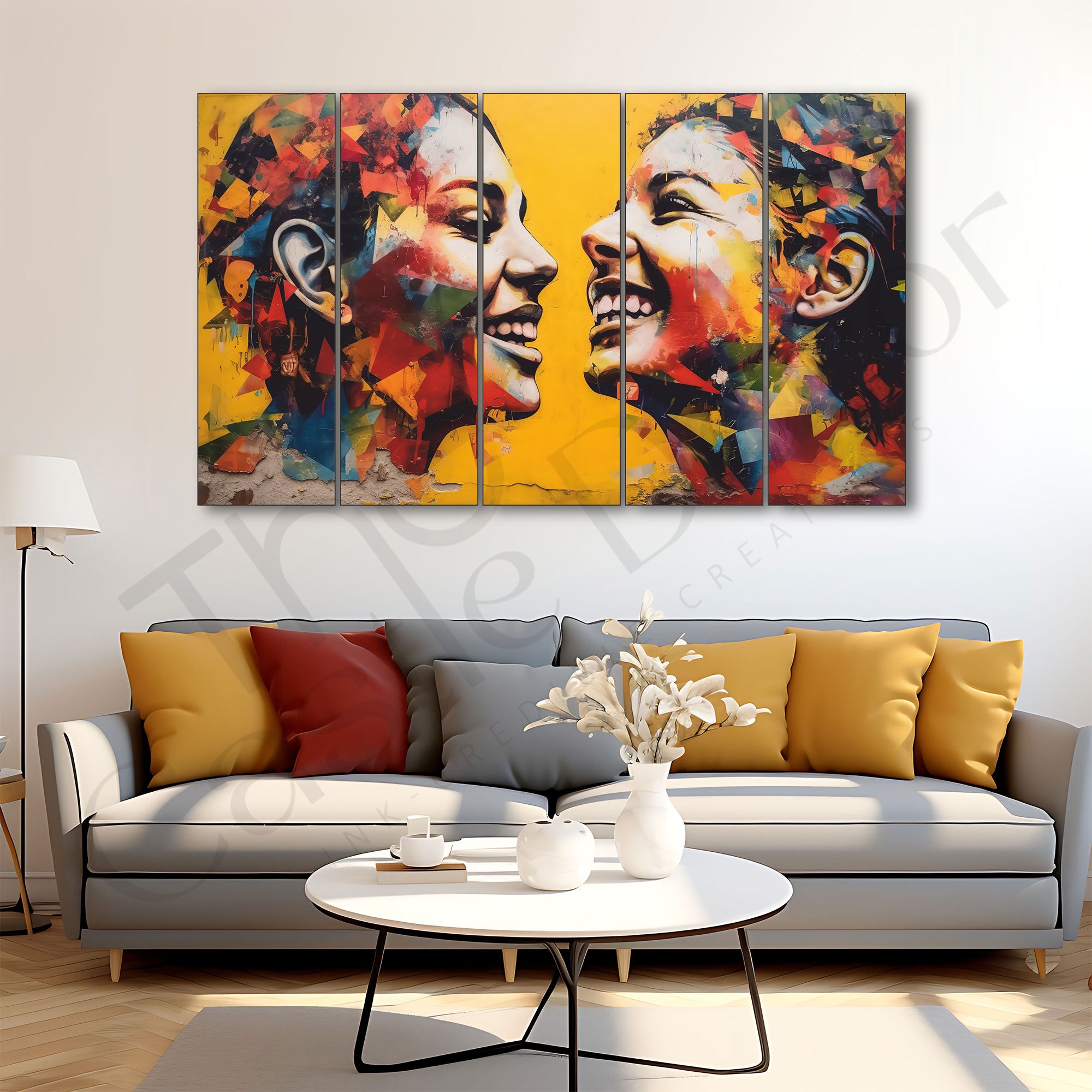 Multiple Women Painting Set of 5 for Home Decoration
