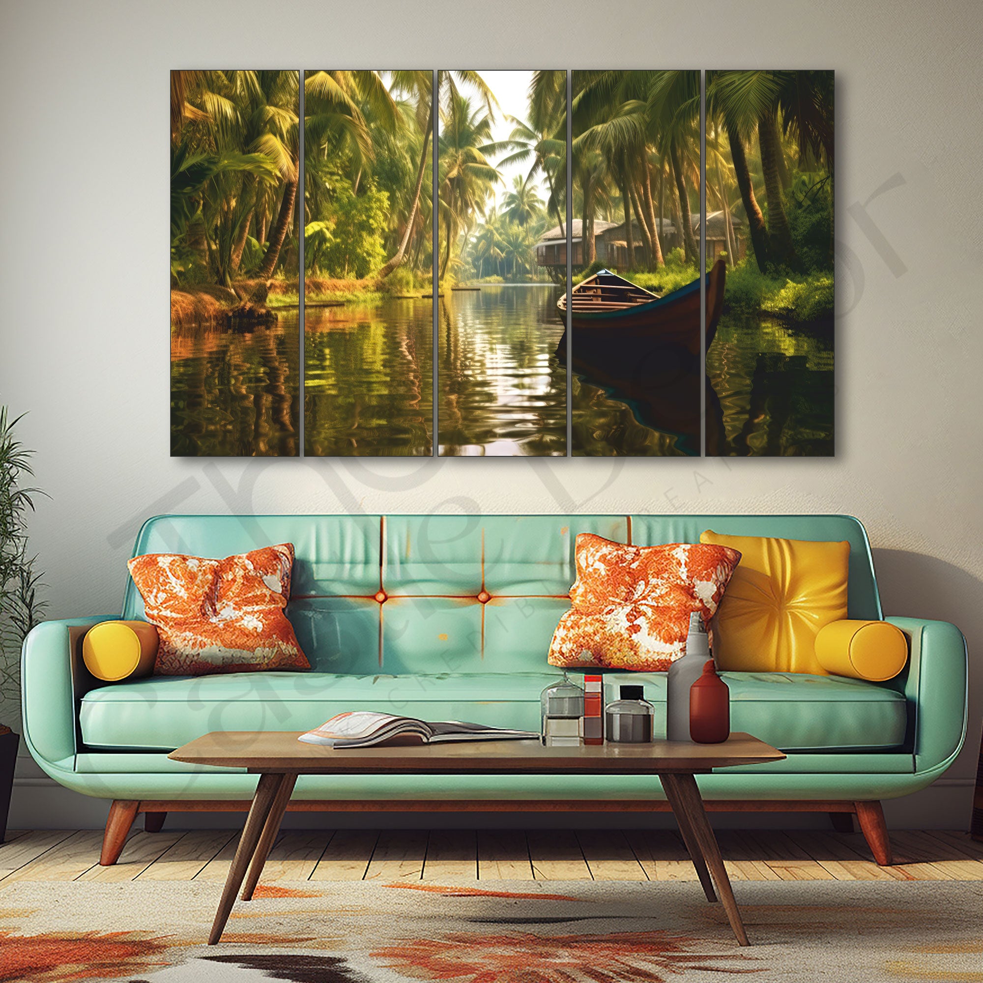 Kerala Painting with frame Big Size Wall Art for living room,Bedroom,Drawing room,Hotels 36x60"