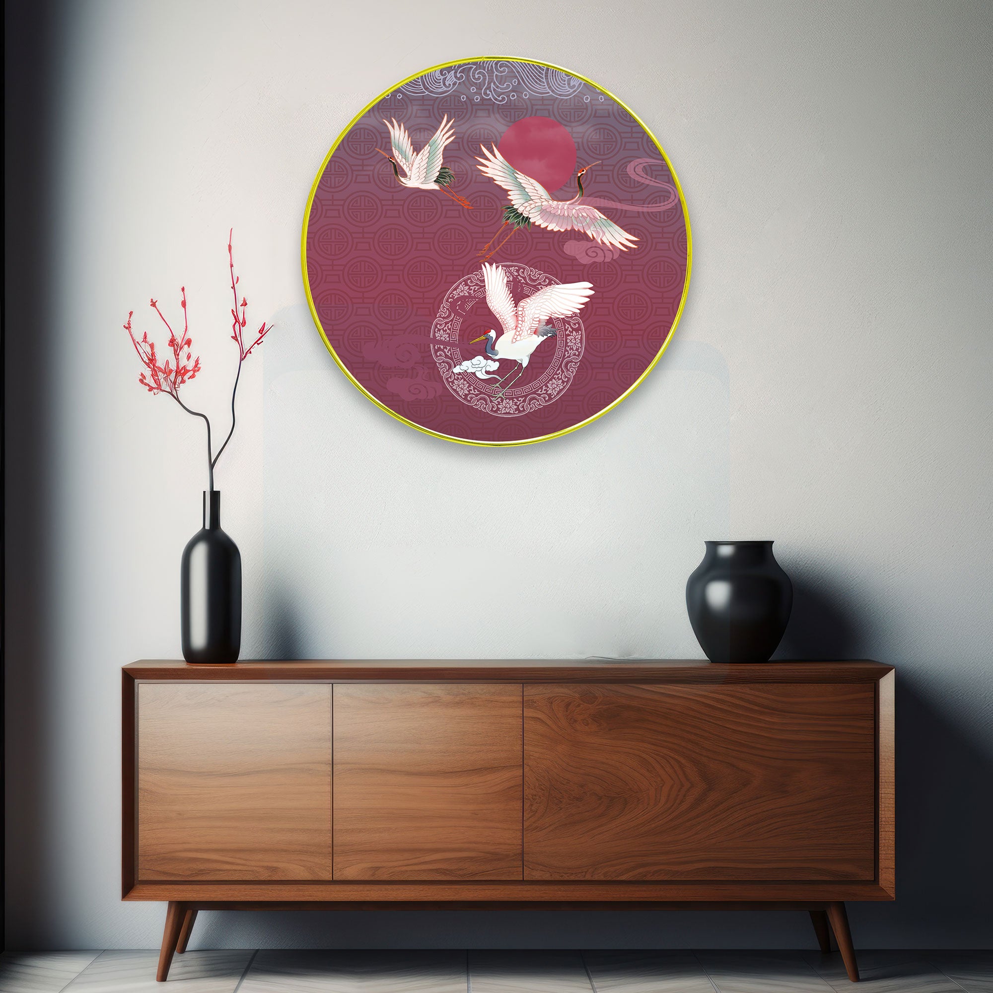 Birds Sparkle Wooden Wall Plate for Home Decoration Art-28