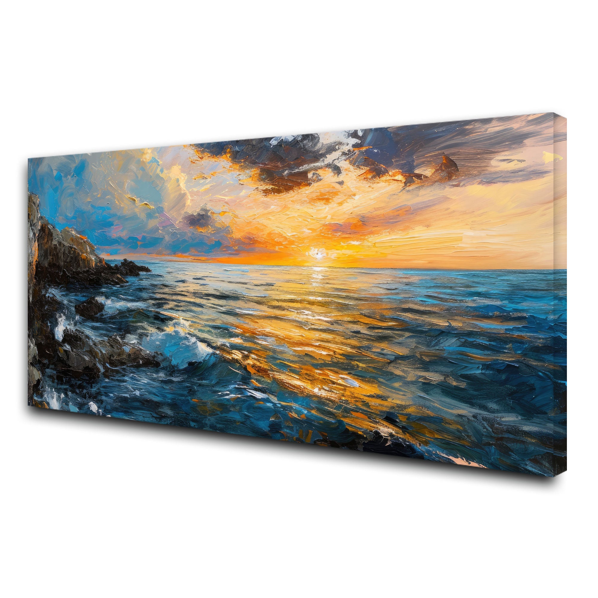 SunsetAbstract Canvas painting with frame Big Size Wall Art for living room,Bedroom,Drawing room,Hotels
