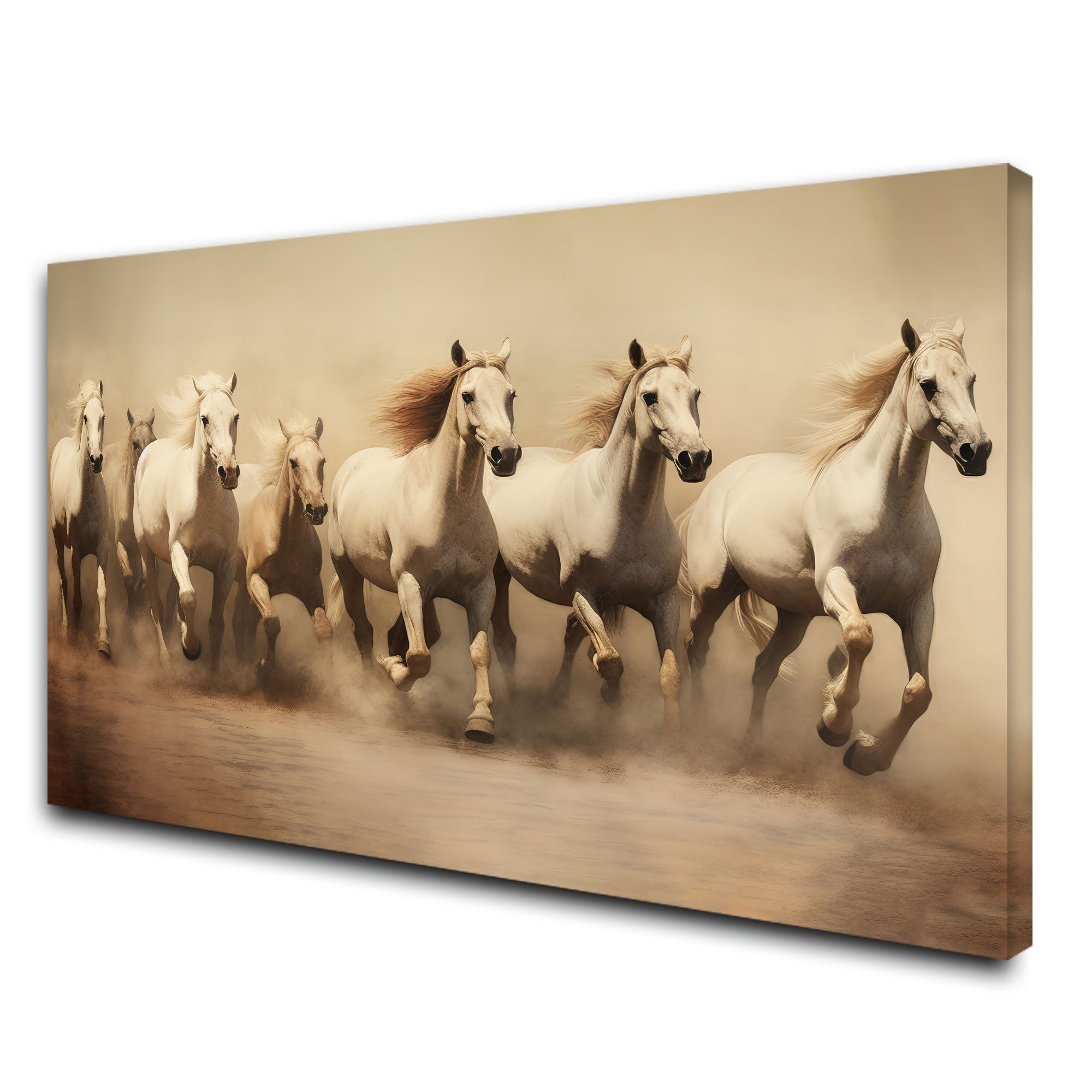 Vaastu running horses Canvas painting Big Size Wall Art for living room,Bedroom,Drawing room,Hotels