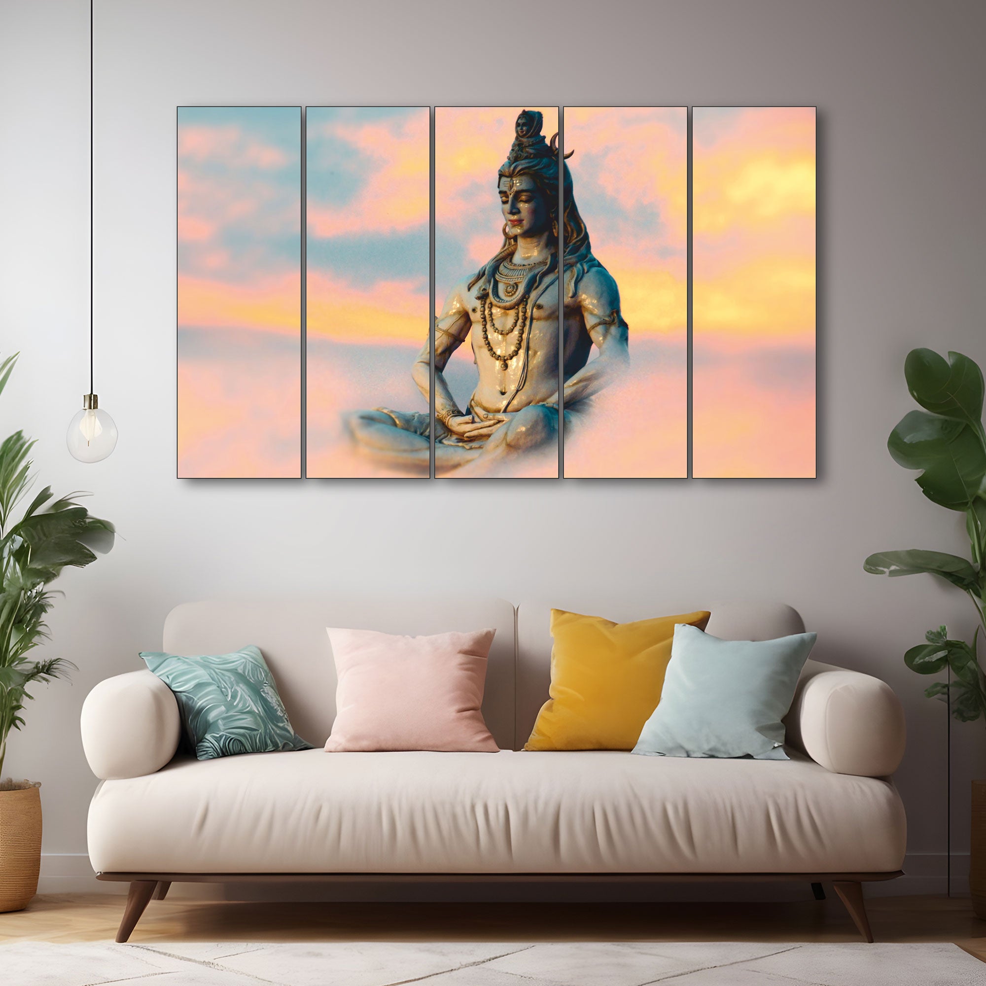 Lord Shiva Painting with frame Big Size Wall Art for living room,Bedroom,Drawing room,Hotels