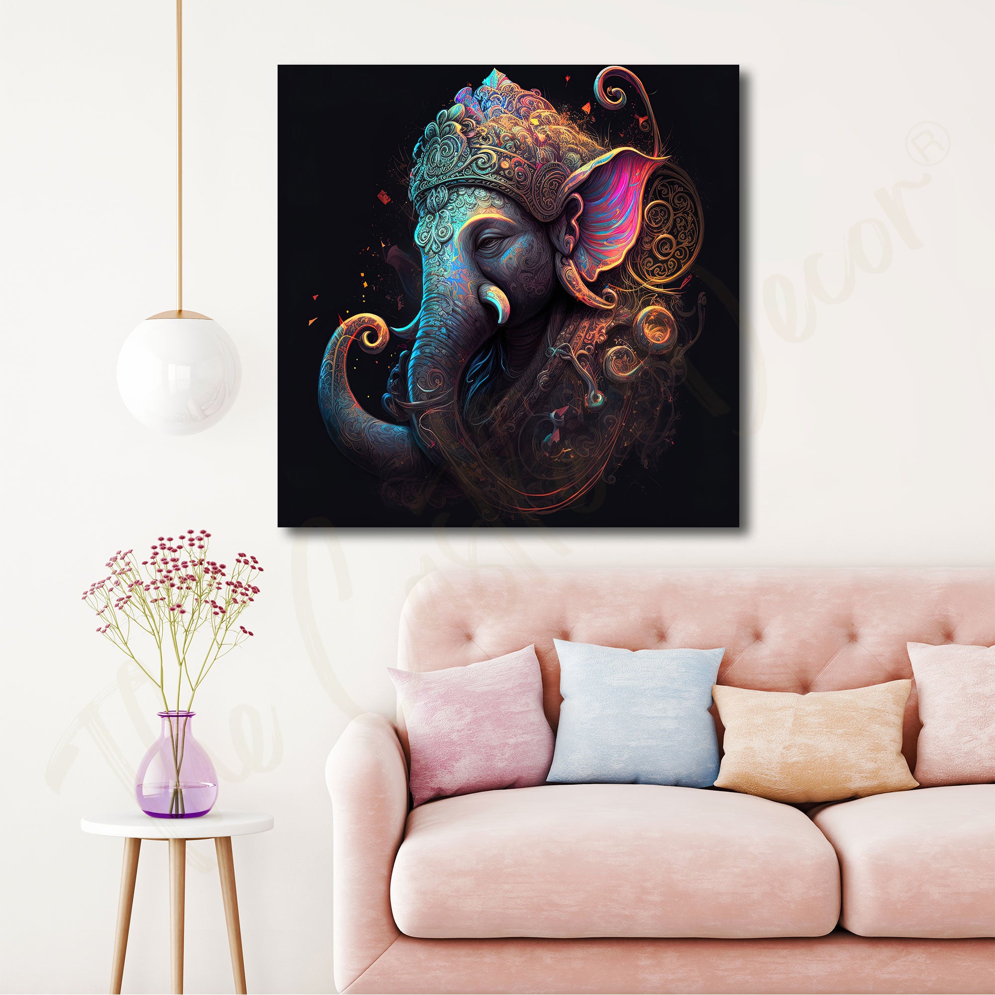 Ganesha painting with frame Big Size Wall Art for living room,Bedroom,Drawing room,Hotels