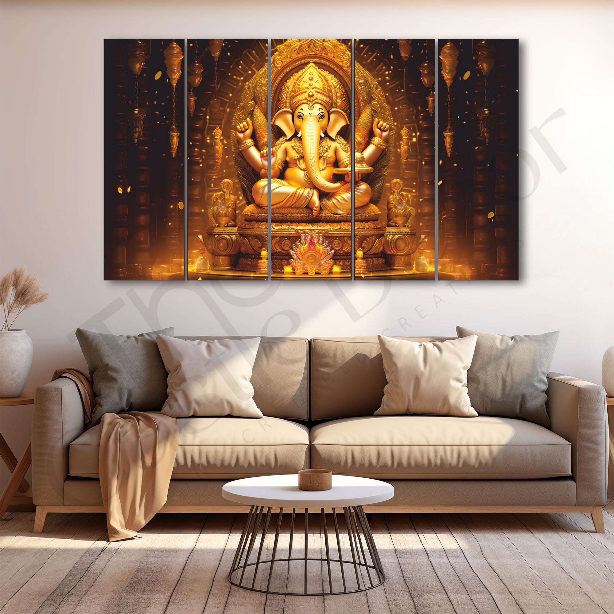 Ganesha Painting Set of 5 for Home Decoration