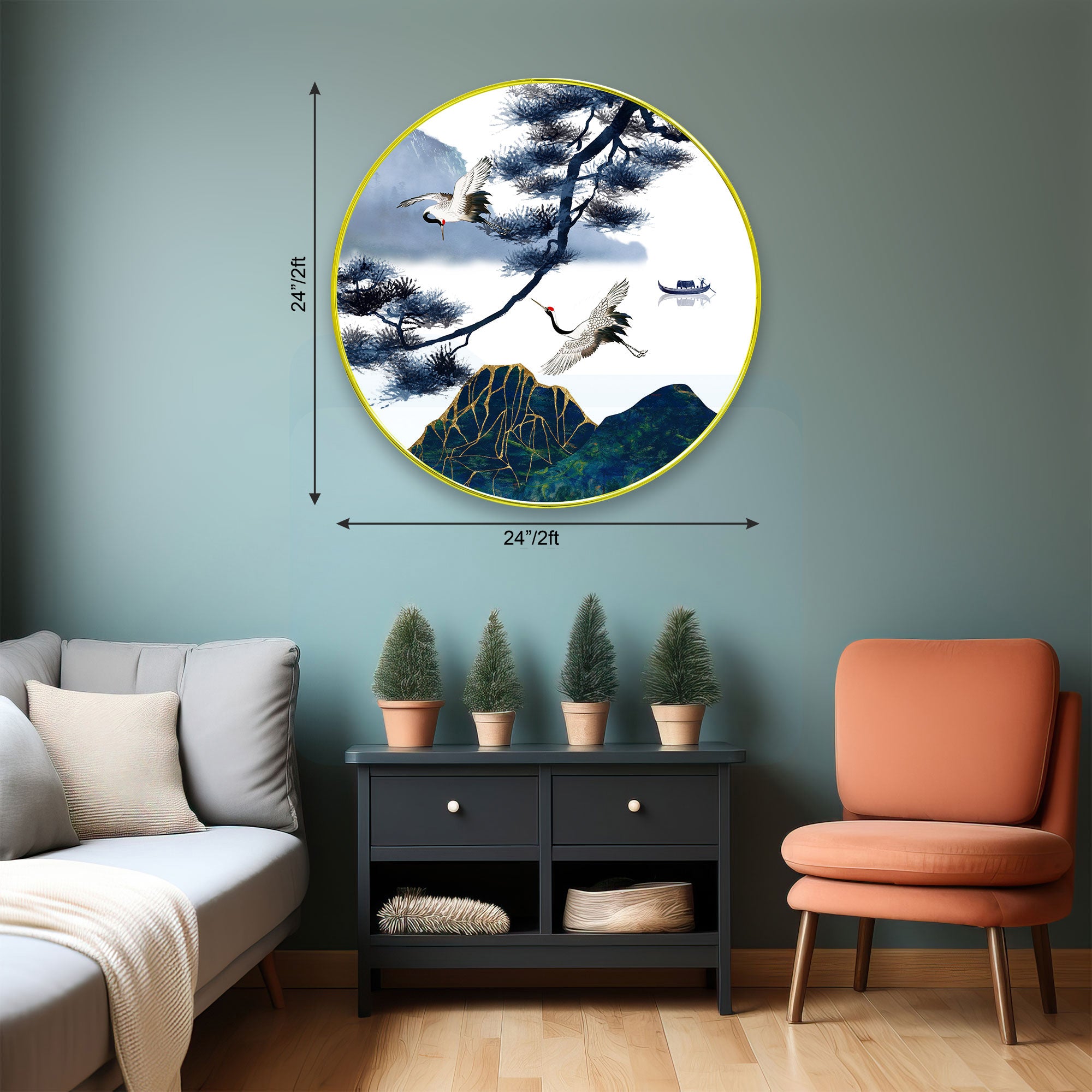 Birds Sparkle Wooden Wall Plate for Home Decoration Art-05