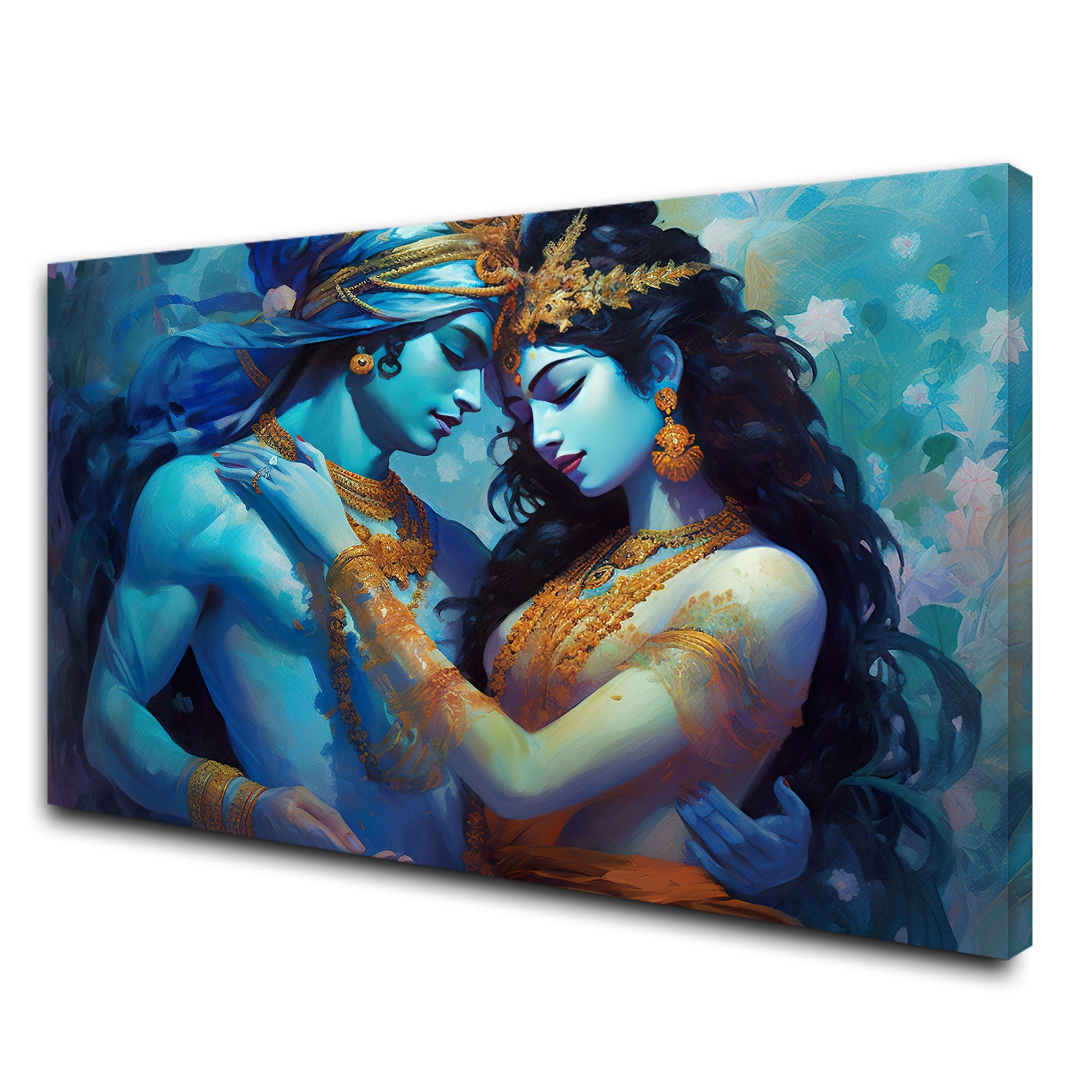 Radha karishna Canvas painting with frame Big Size Wall Art for living room,Bedroom,Drawing room,Hotels