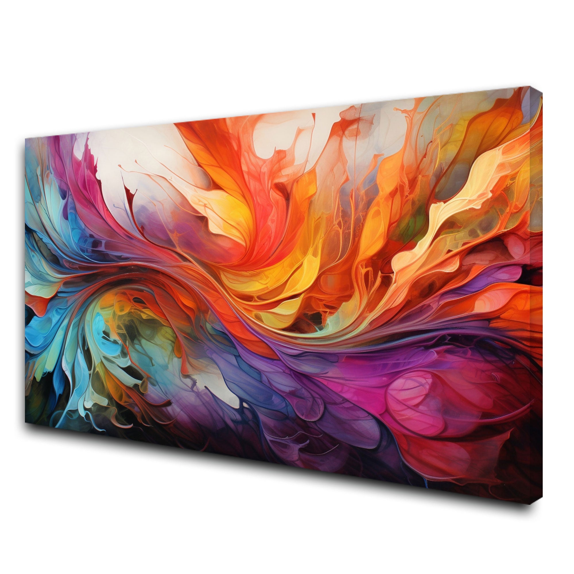 The Castle Decor multiclour abstract canvas/Sparkle painting with frame Big Size Wall Art for living room,Bedroom,Drawing room,Hotels-Wooden Framed-Digital Painting