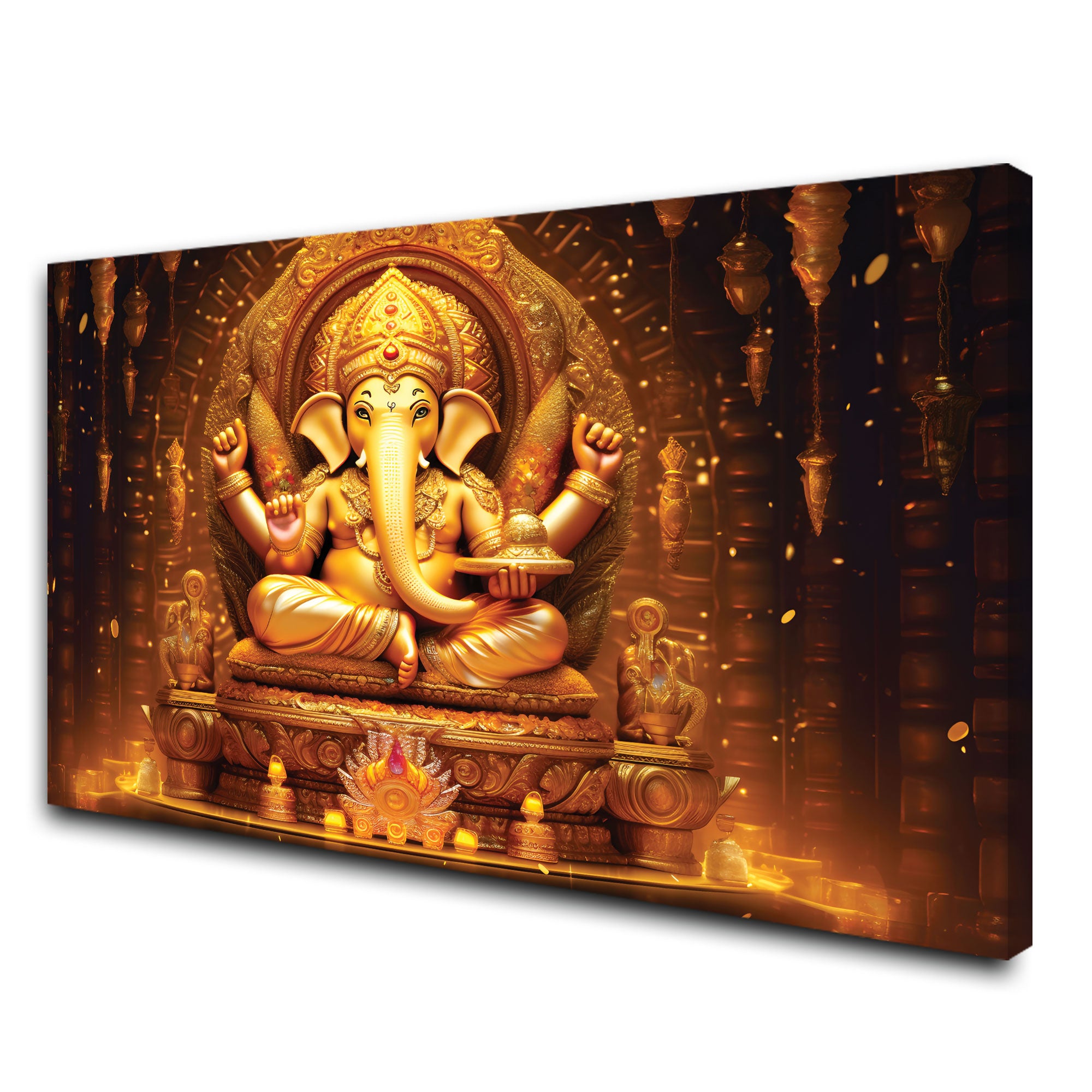 Ganesha Canvas painting with frame Big Size Wall Art for living room,Bedroom,Drawing room,Hotels