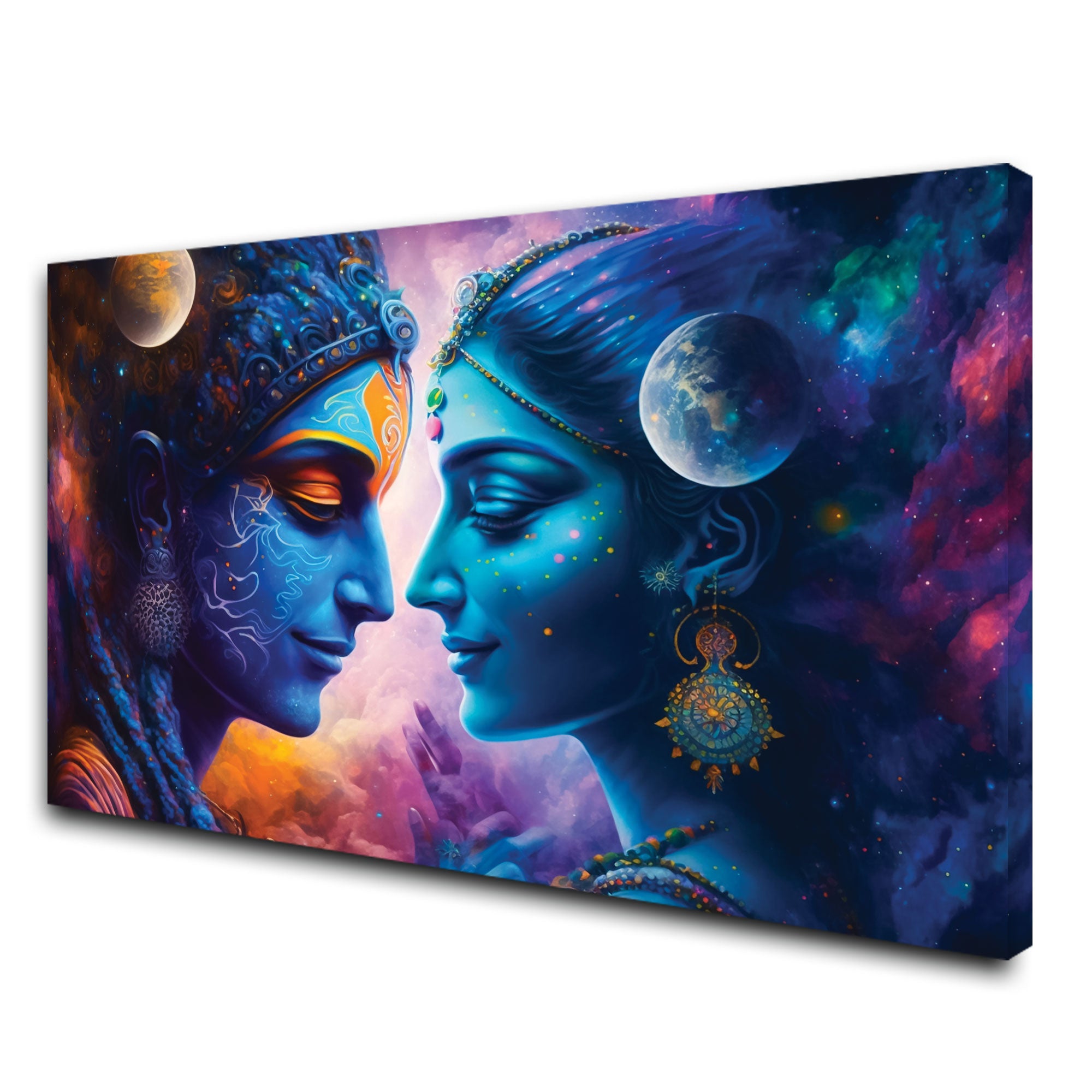 Beautiful radha krishna Canvas painting with frame Big Size Wall Art for living room,Bedroom,Drawing room,Hotels