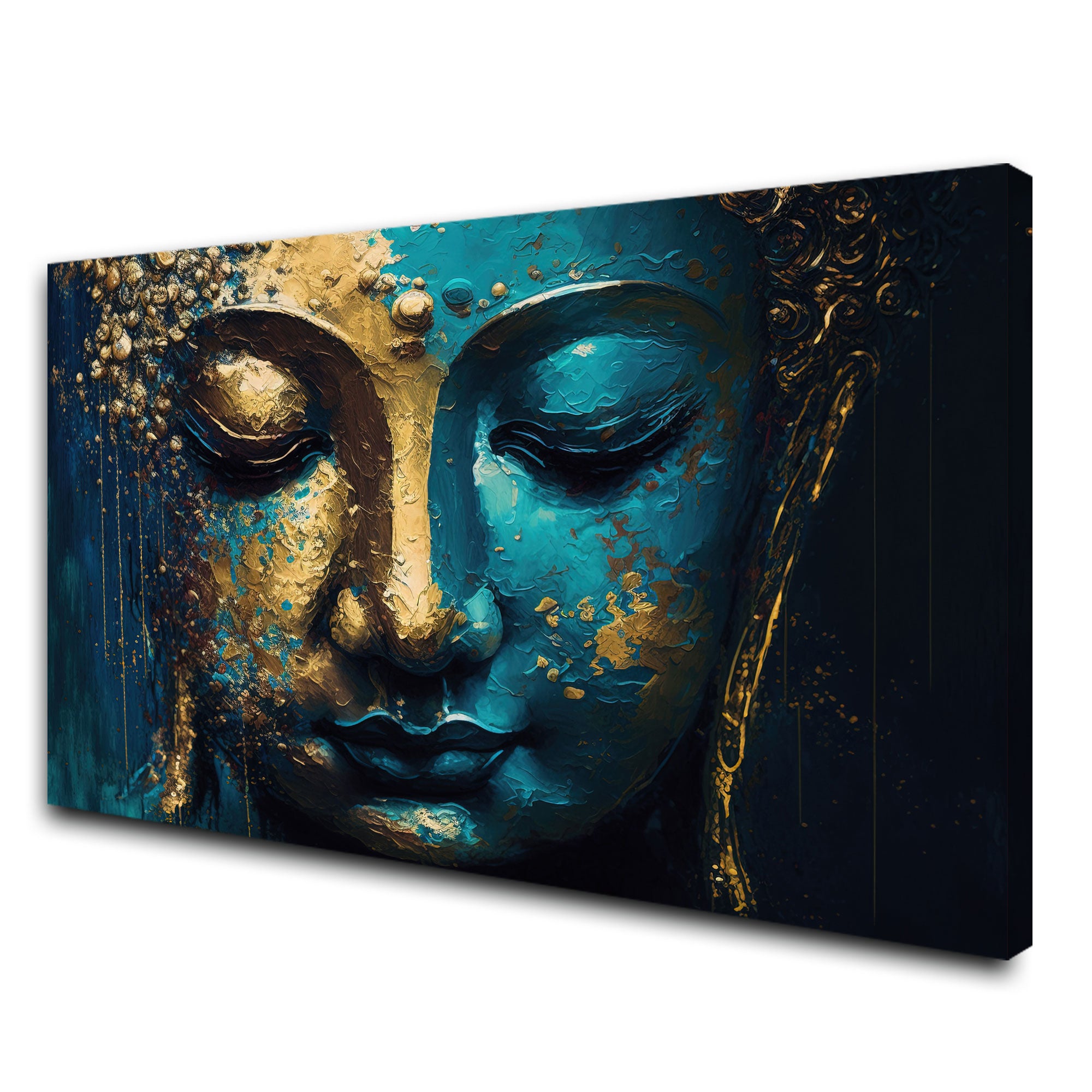 Lord budhism Canvas painting with frame Big Size Wall Art for living room,Bedroom,Drawing room,Hotels